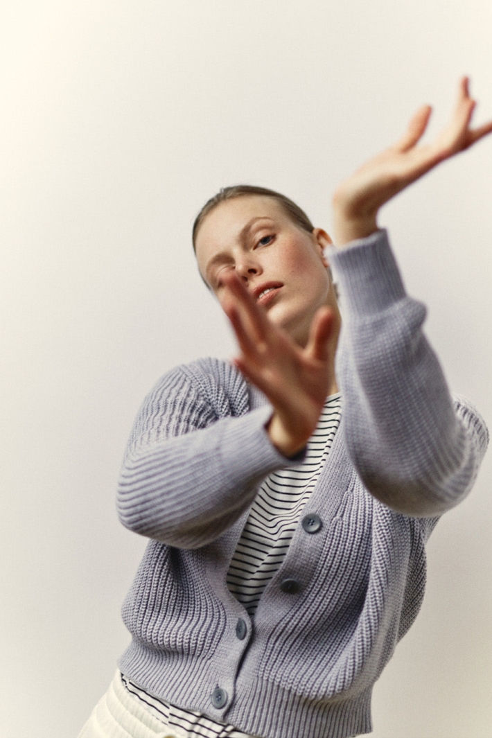 WOTE Damen vegan Strickjacke Gray Melange