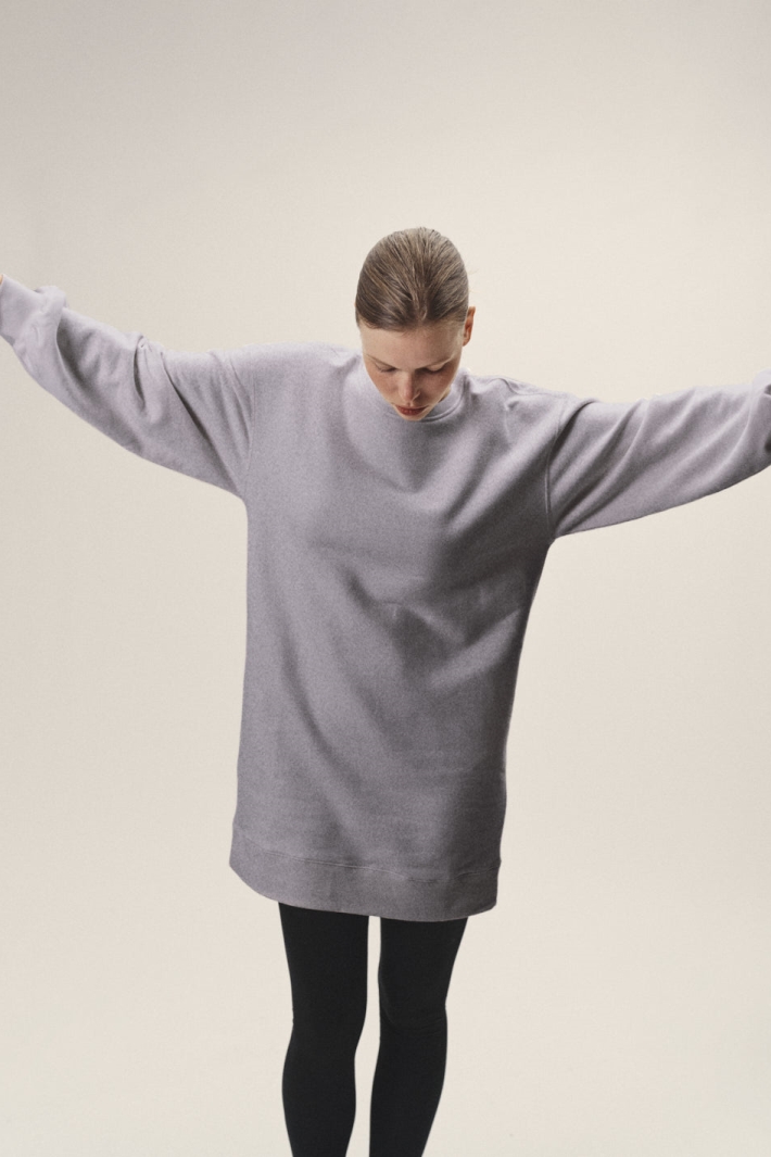 WOTE Damen vegan Sweatkleid Gray Melange