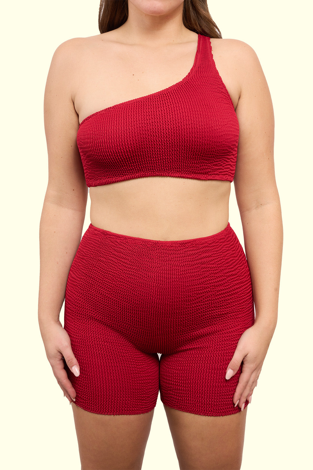 CALAMOON Damen vegan Shorts Granatrot