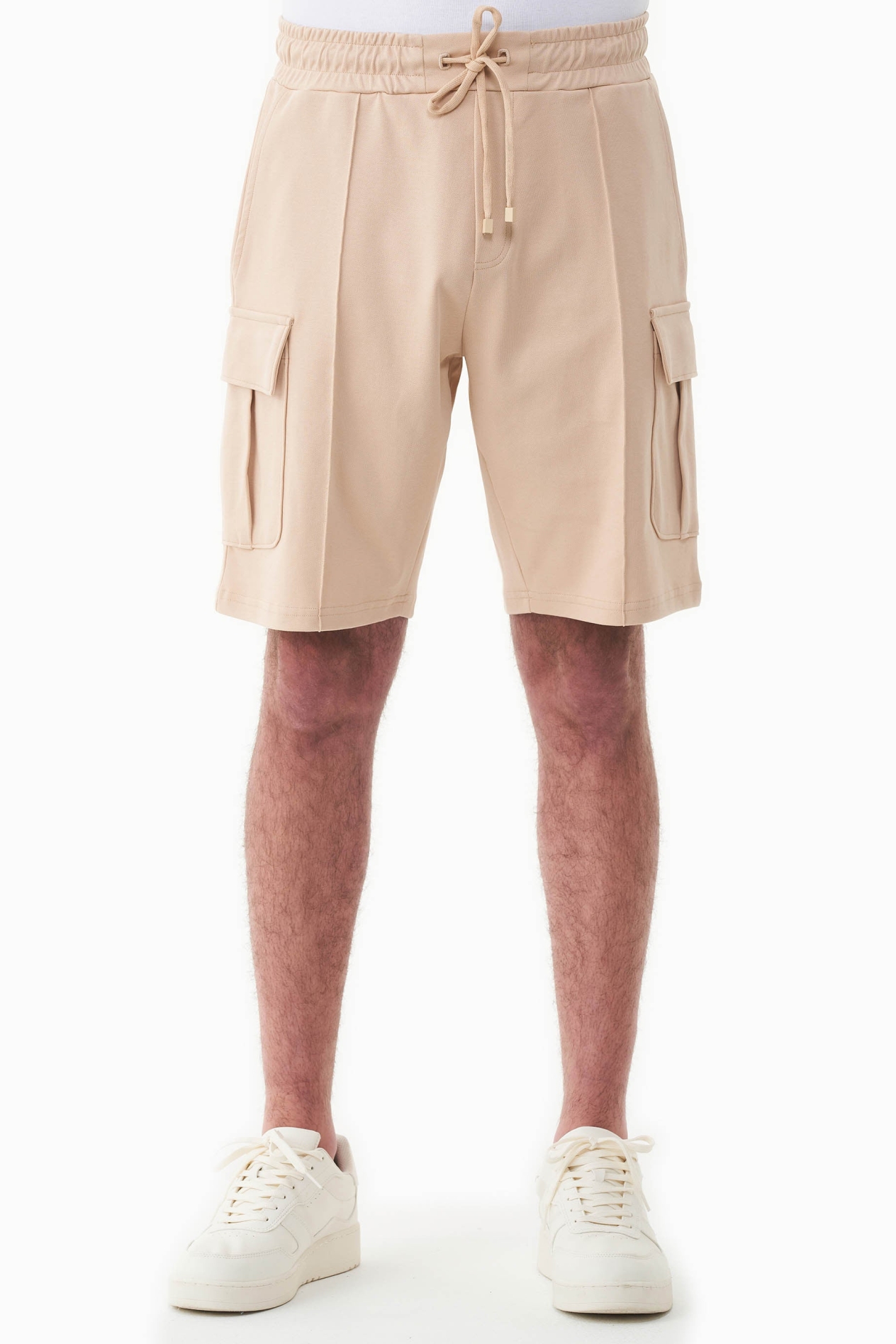 Image of ORGANICATION mannen vegan Sweatshort Cargo Zacht Beige