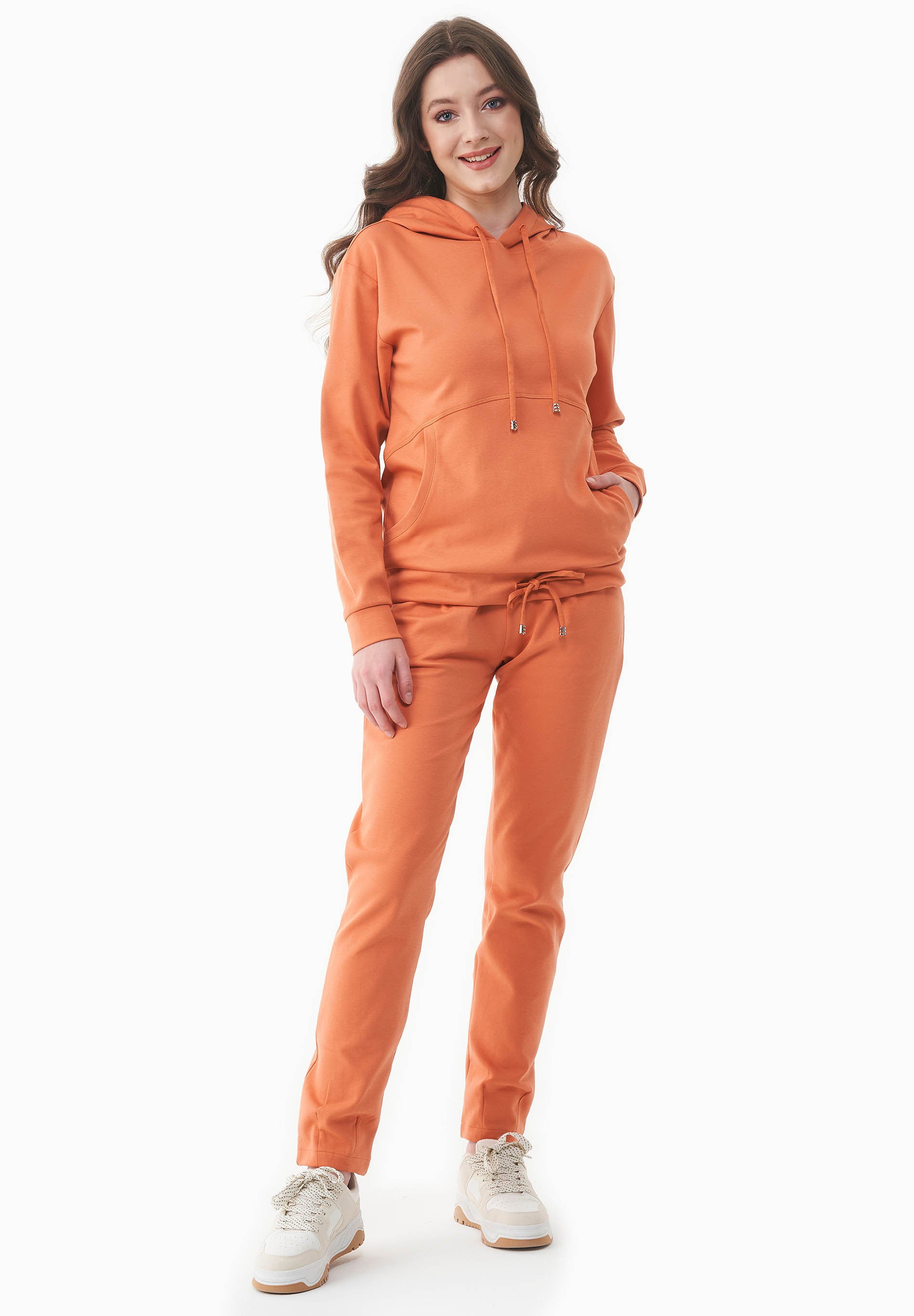 84376 - Damen vegan Hoodie Lightweight Dusty Orange