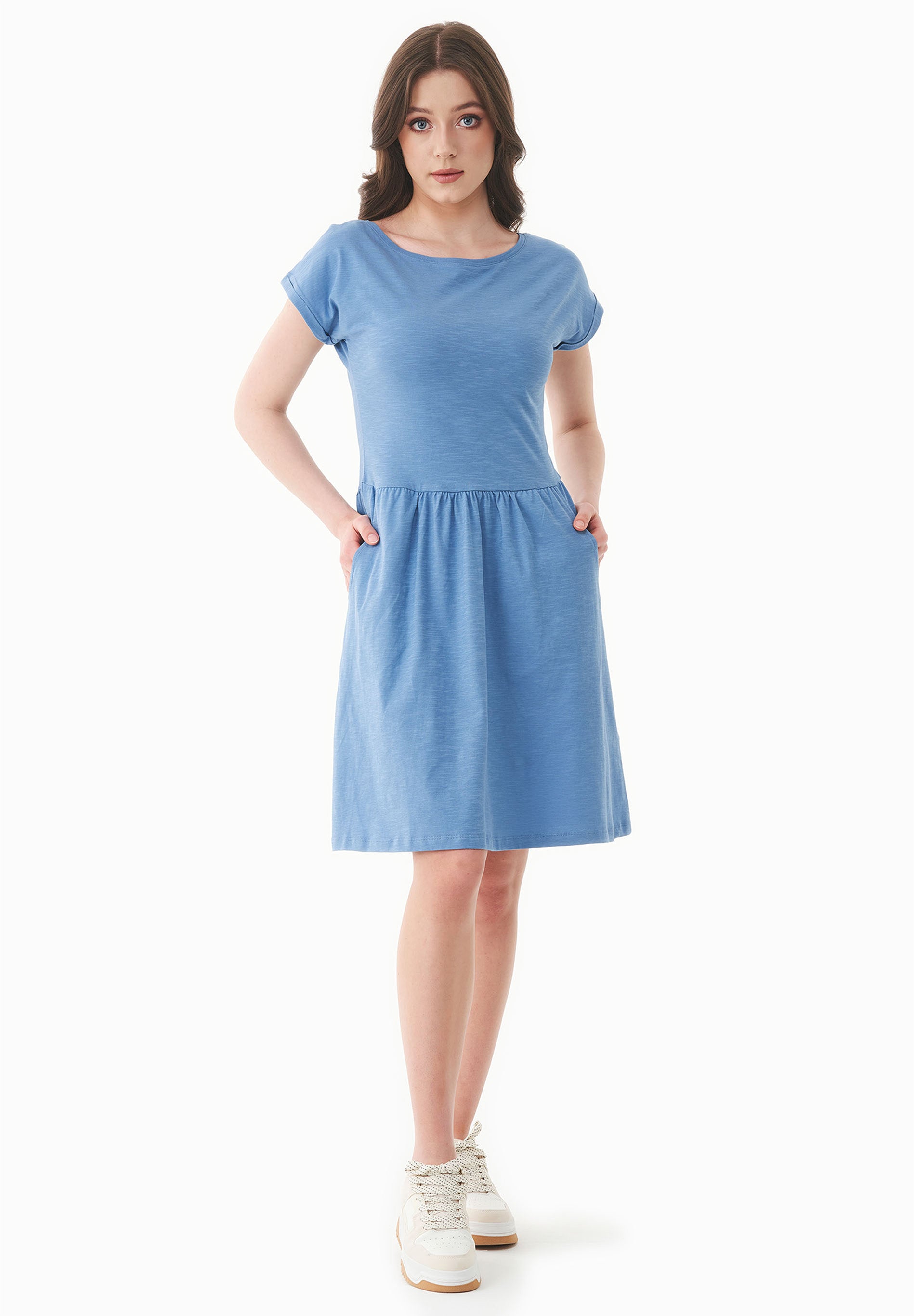 ORGANICATION Slub Jersey Dress Coronet Blue
