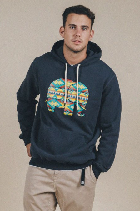 Trendsplant Herren vegan Hoodie Navajo Klassisch Blau
