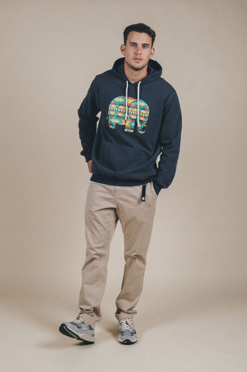 84772 - Herren vegan Hoodie Navajo Klassisch Blau