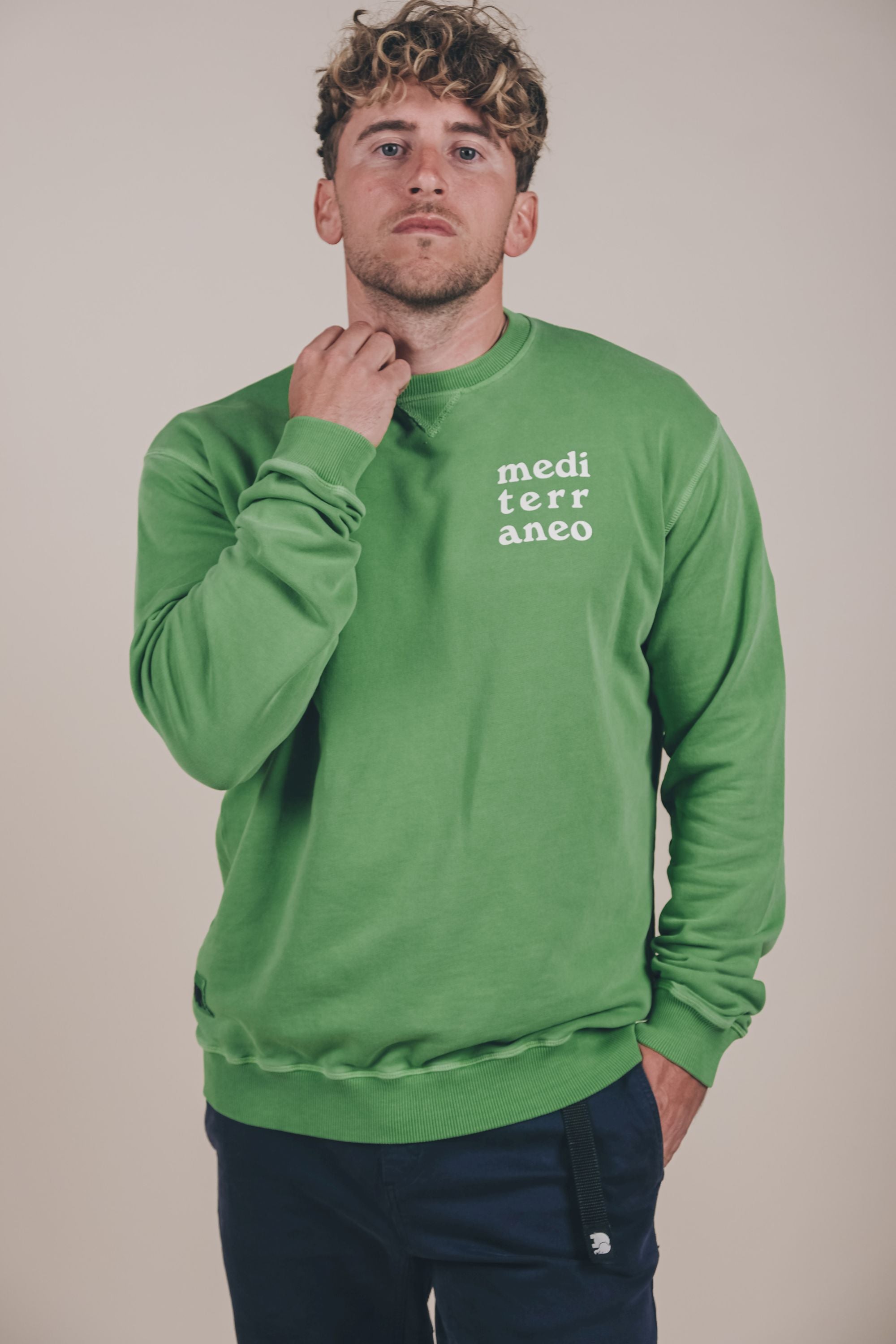 Trendsplant Herren vegan Pullover Conejera Wiese GrÃ¼n