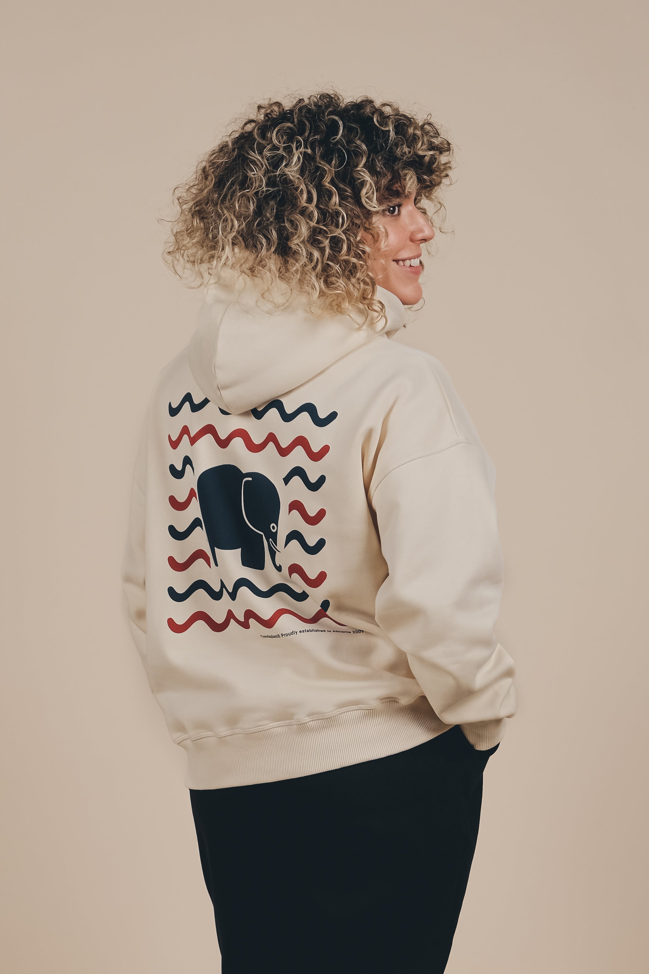 Trendsplant Damen vegan ÃœbergrÃ¶ÃŸe Hoodie Explanada Elfenbein