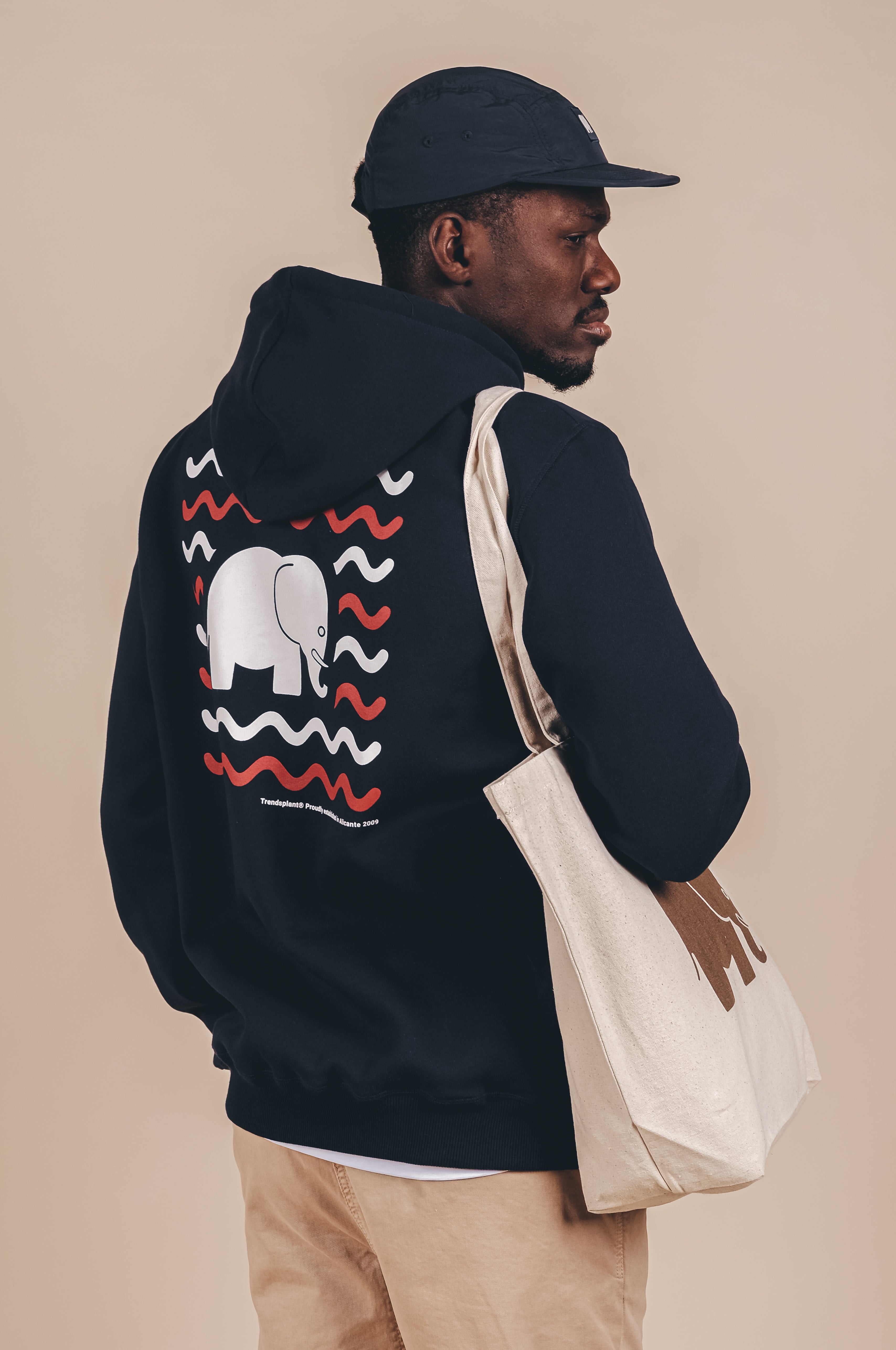 Trendsplant Herren vegan Hoodie Explanada Blau