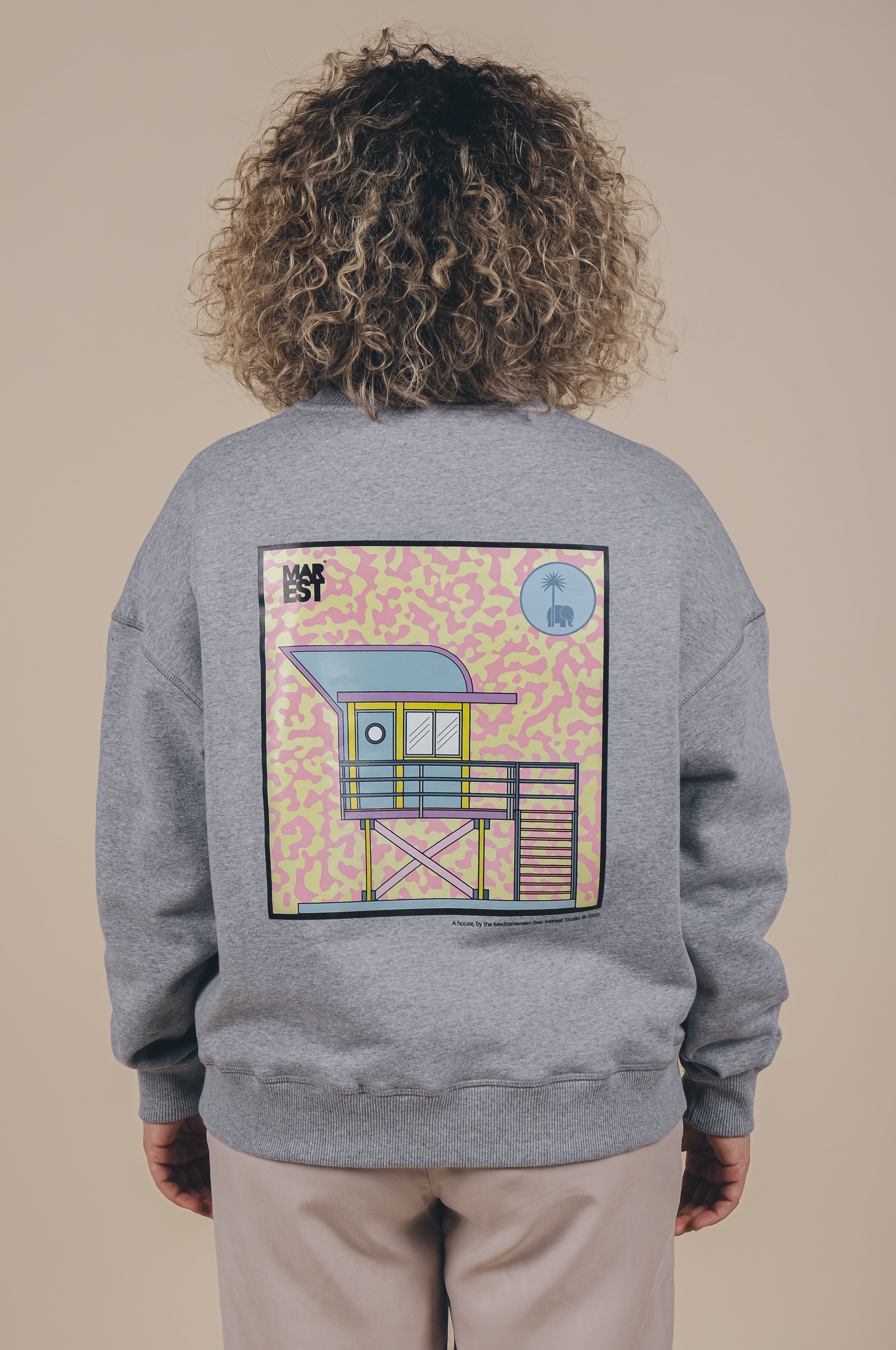 Trendsplant Damen vegan ÃœbergroÃŸer Pullover Art Hut Antonyo Marest X  Sport Grau