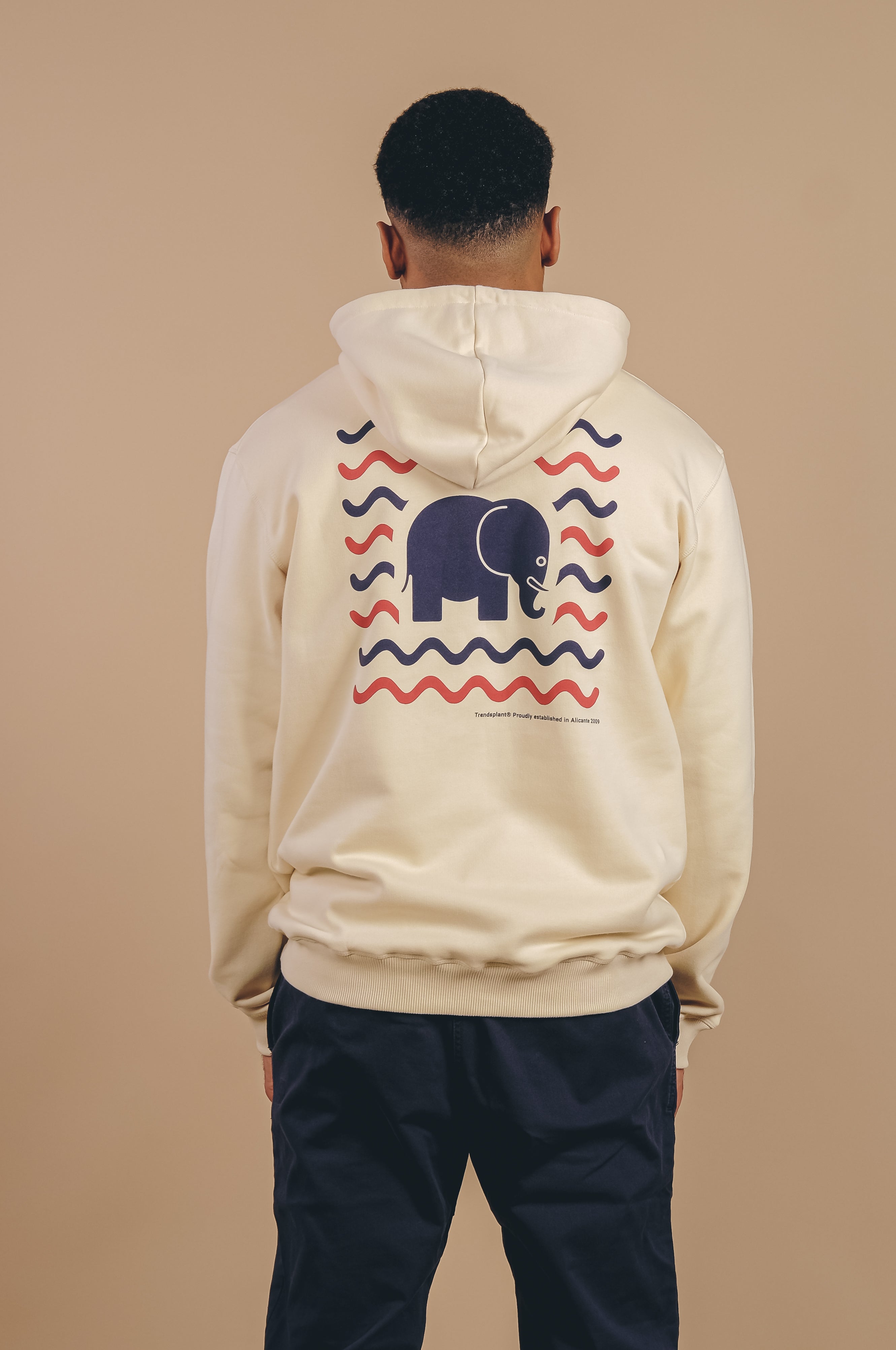 Trendsplant Herren vegan Kapuzenpulli Explanada Elfenbein