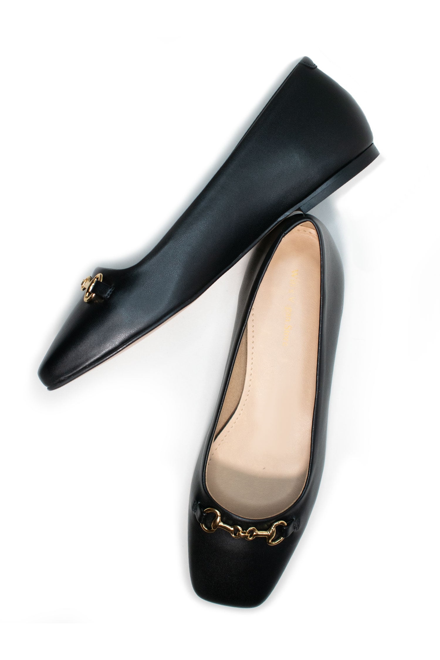 Will's Vegan Store Damen vegan Ballet Flats Square Toe Schwarz