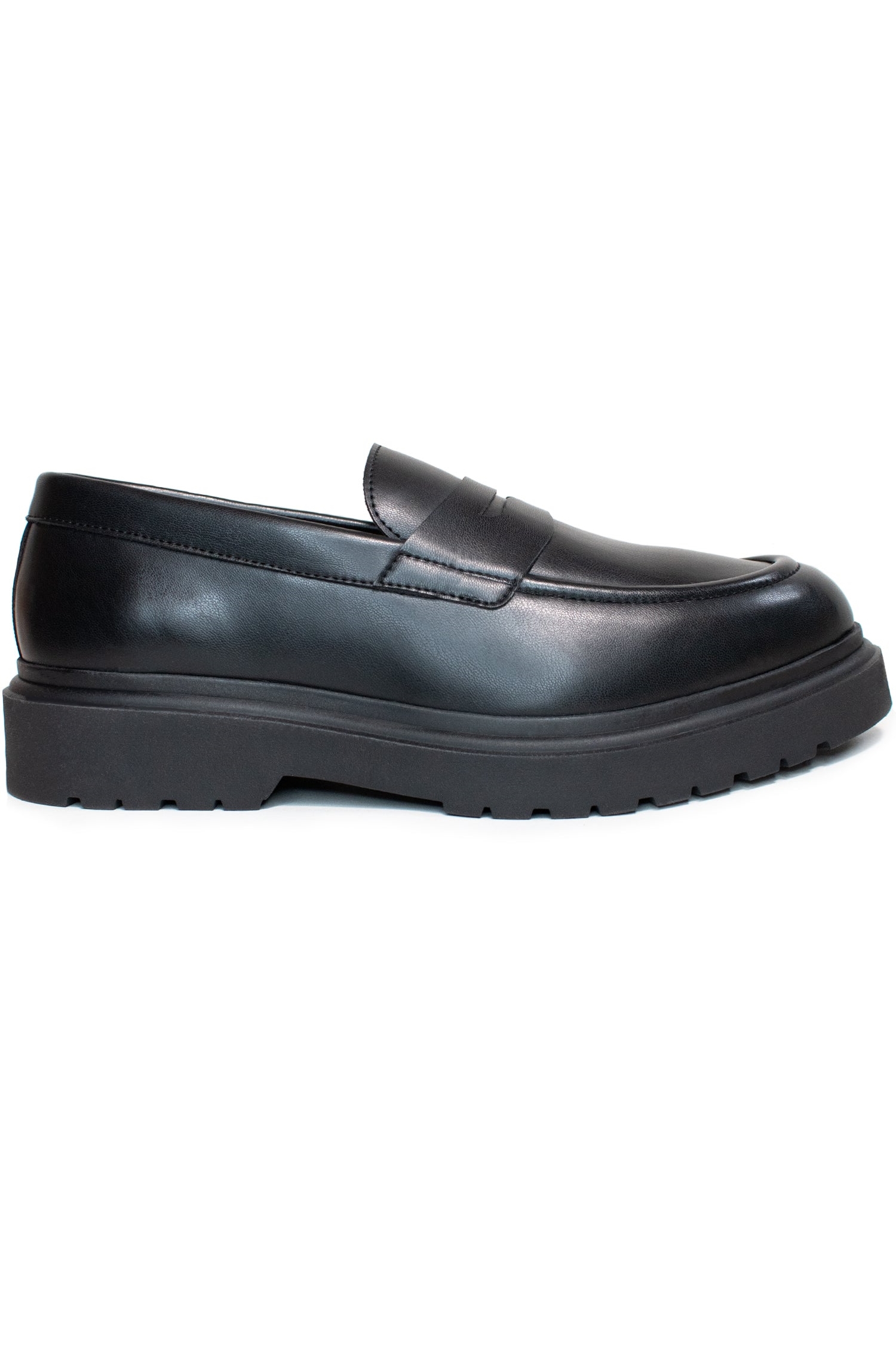 Will's Vegan Store Herren vegan Loafers Mit Klobiger Sohle Schwarz