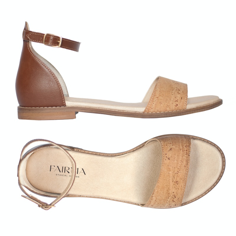 FAIRMA ETHICAL DESIGN womens vegan Sandals Ojos Light Brown