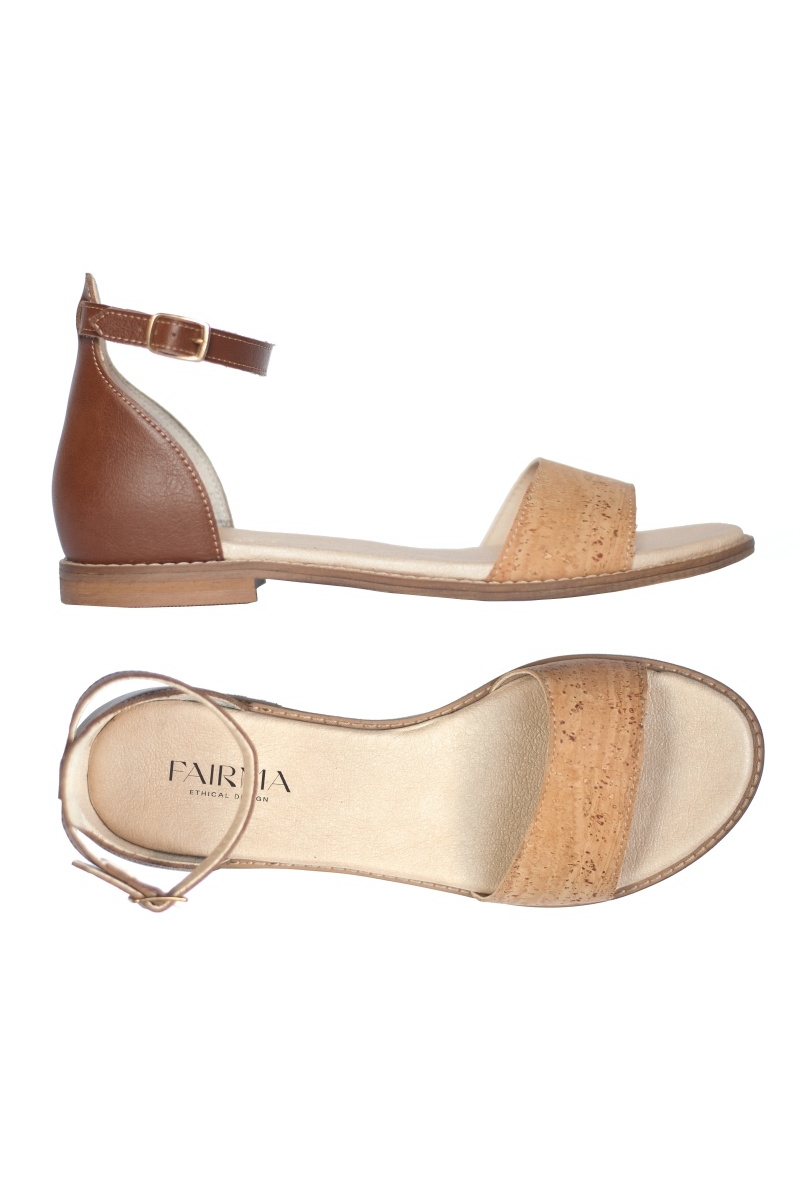 FAIRMA ETHICAL DESIGN Damen vegan Sandalen Ojos Hellbraun