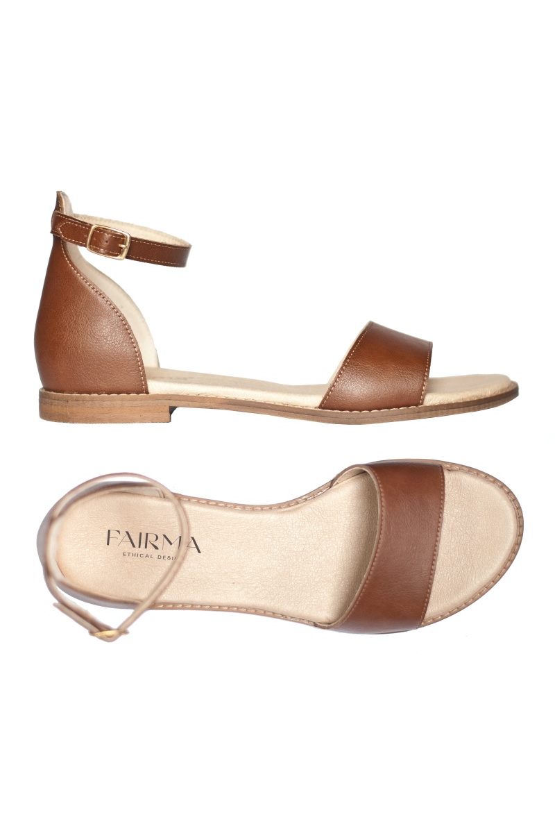 FAIRMA ETHICAL DESIGN Damen vegan Sandalen Ojos Nuss Hellbraun