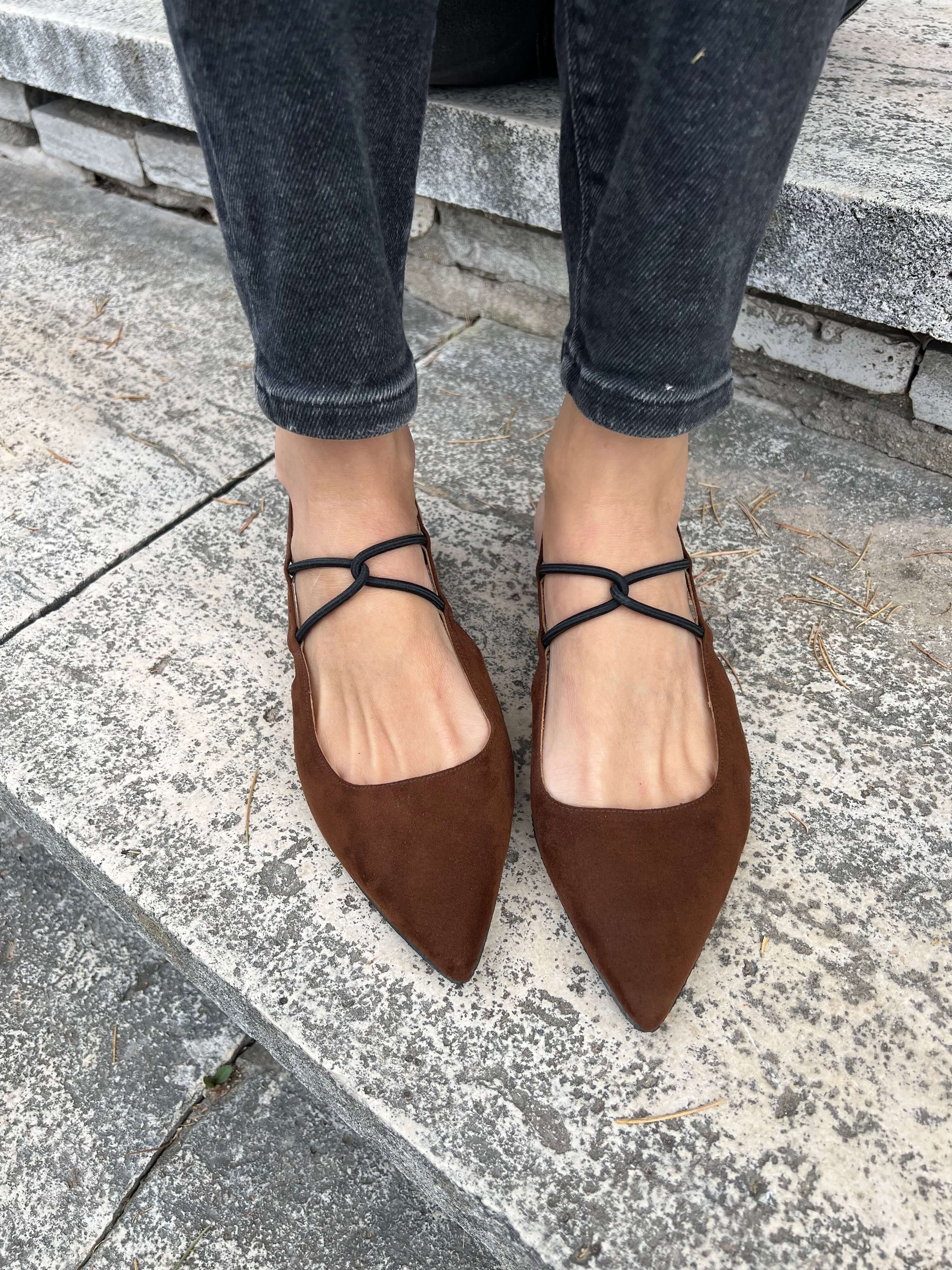 Momoc Ballerinas Backless Piaya Cayana Tobacco Brown