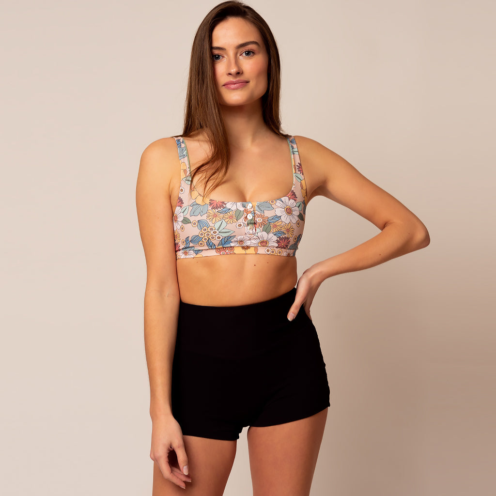 Woodlike womens vegan Shorties Sanoe Black Textured