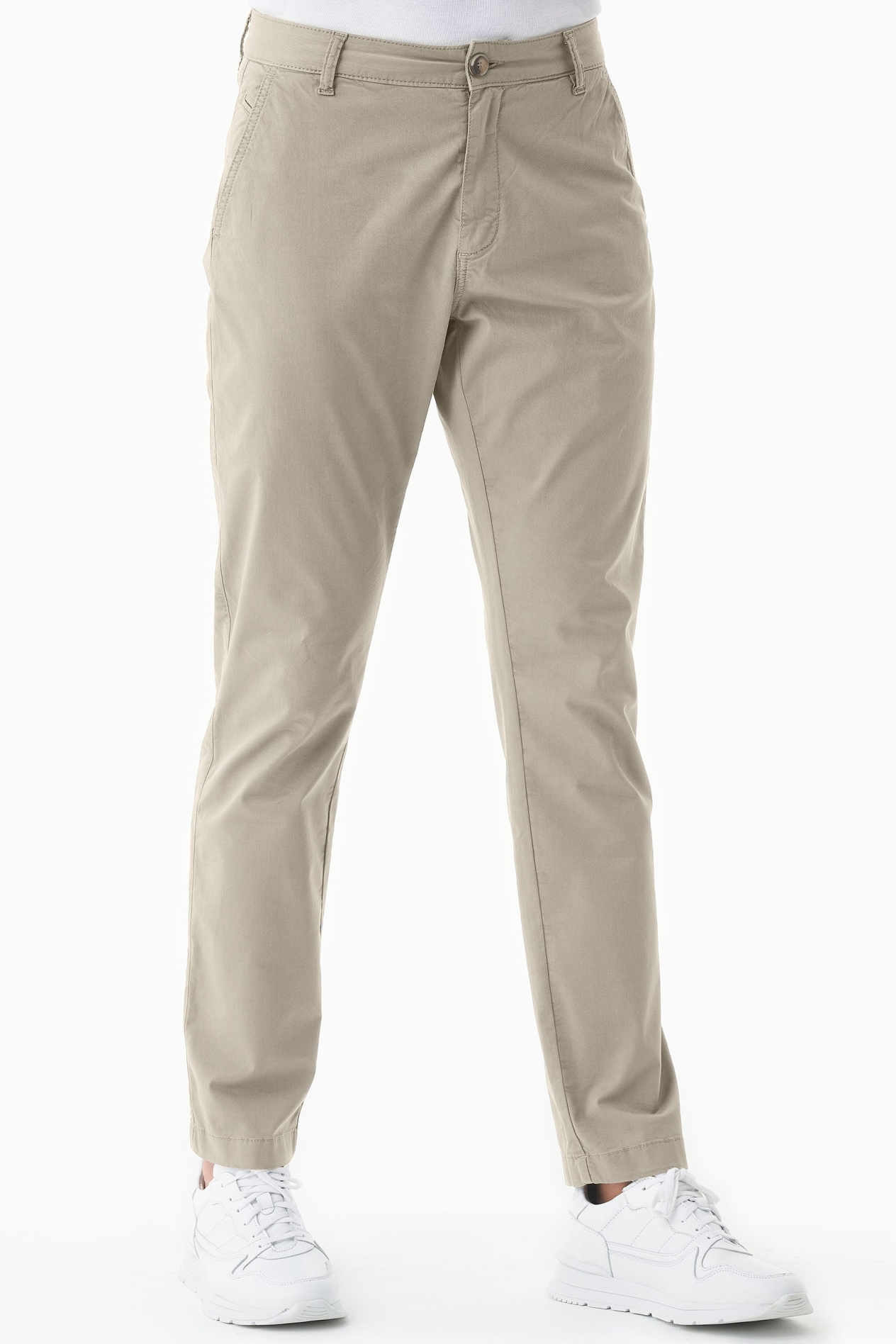 Image of ORGANICATION mannen vegan Slim-Fit Broek Veer Beige