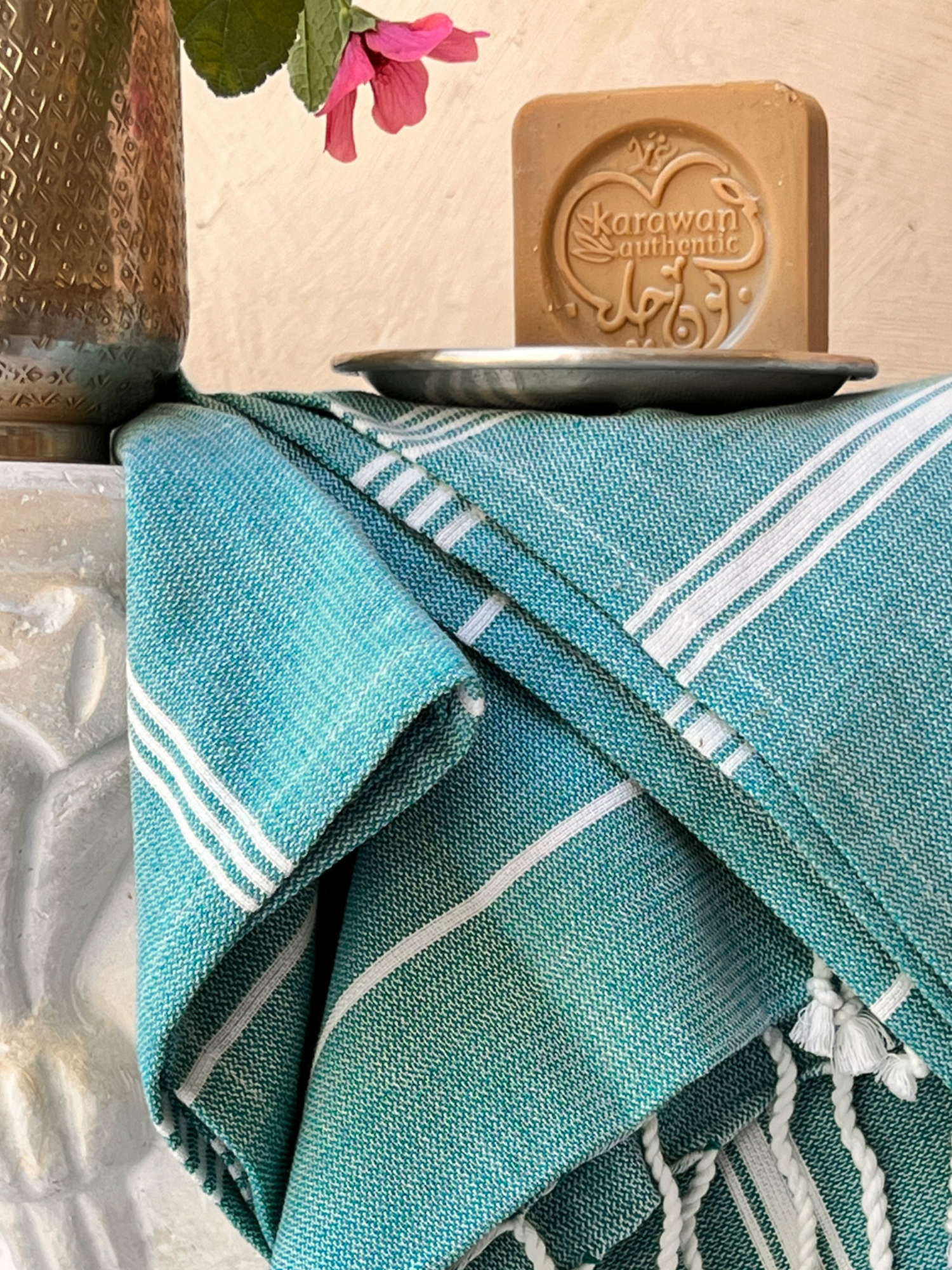 nice to meet me unisex vegan Foutas Hammam Atoll Blue