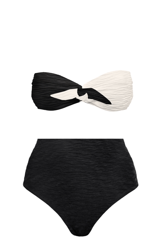 Anekdot Damen vegan Bikini Set High Taijitu Schwarz