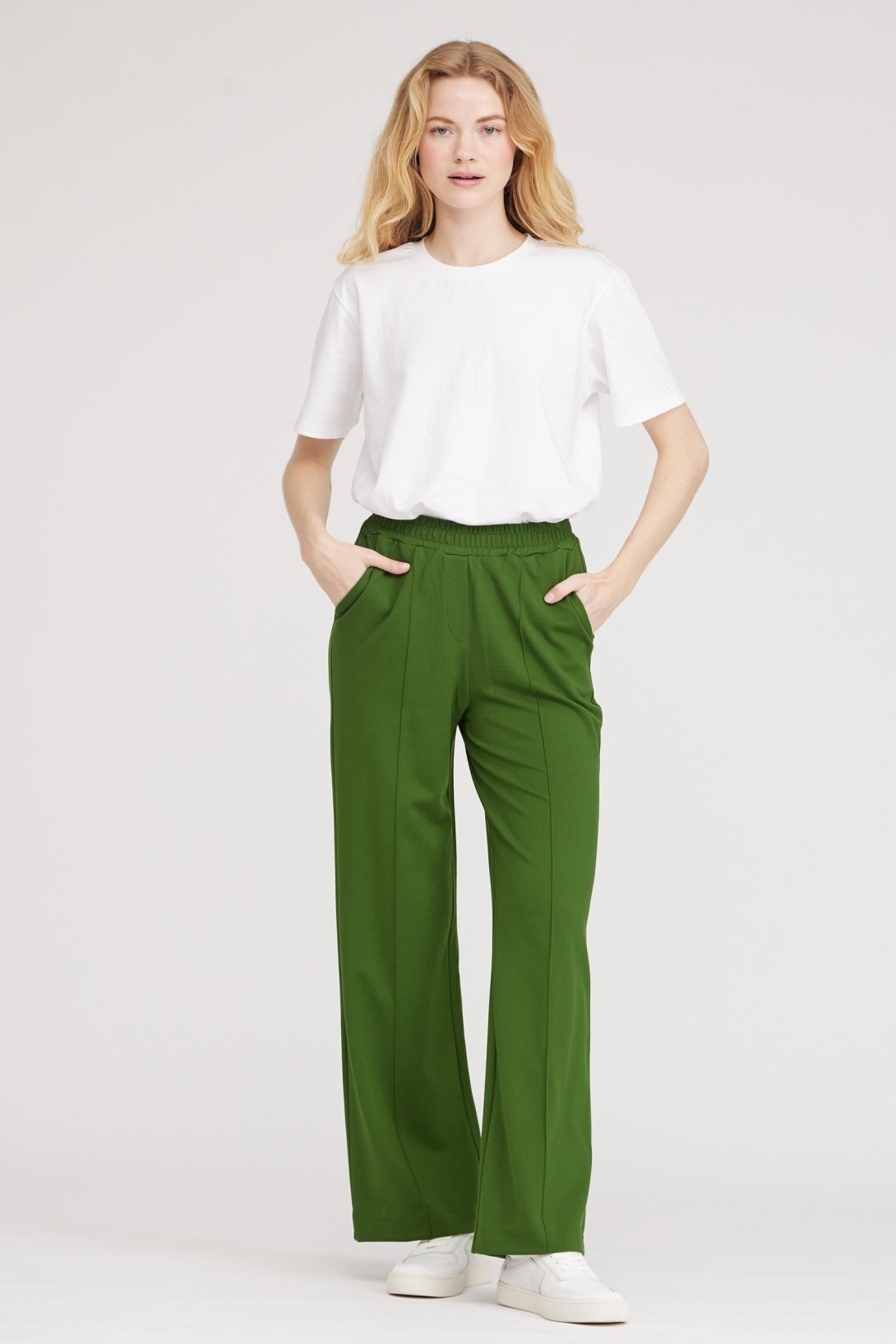 LAURIE Damen vegan Hose Straight Daisy Medium Length TannengrÃ¼n