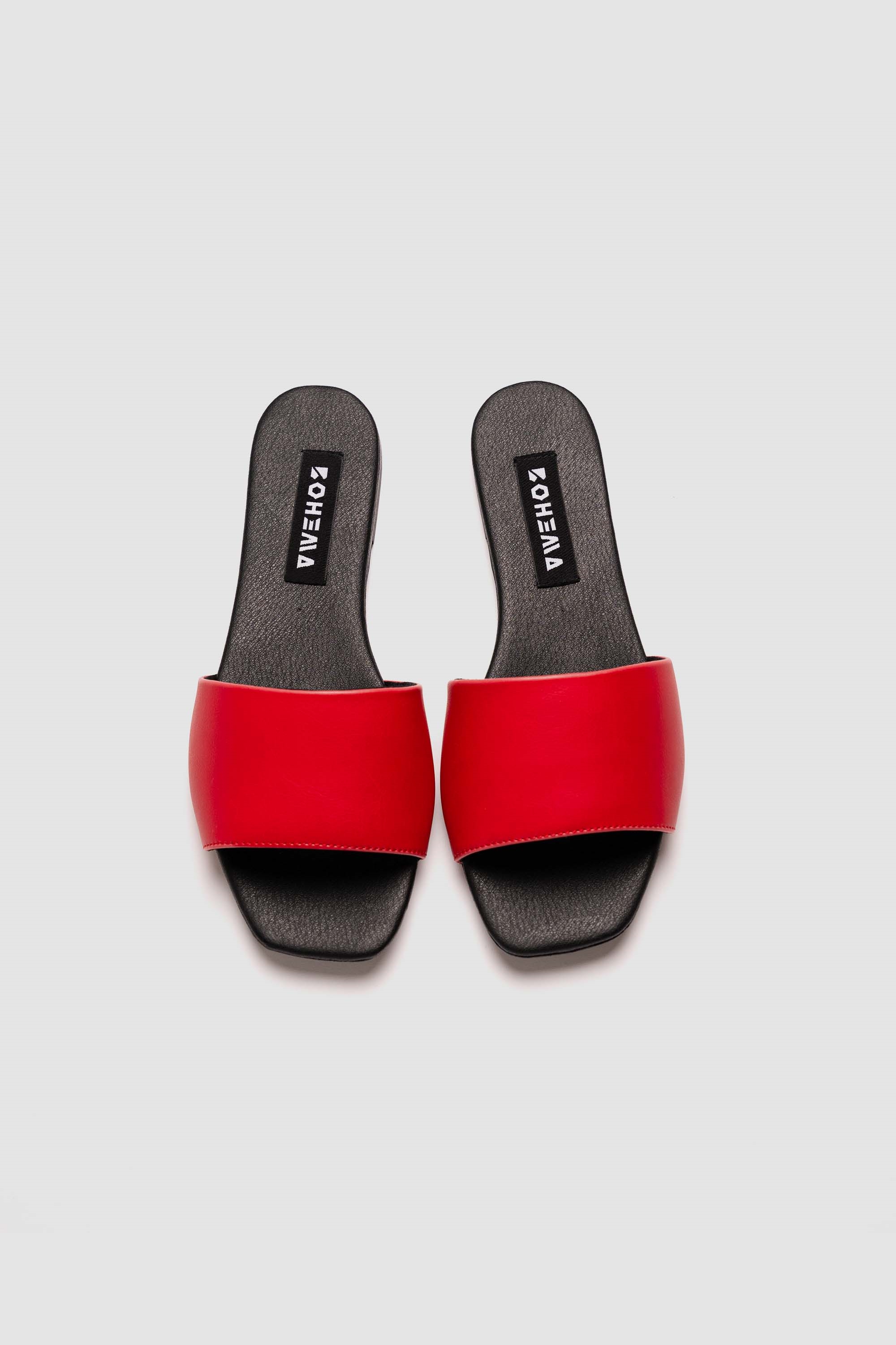 BOHEMA Damen vegan Rutschen Mellow Red