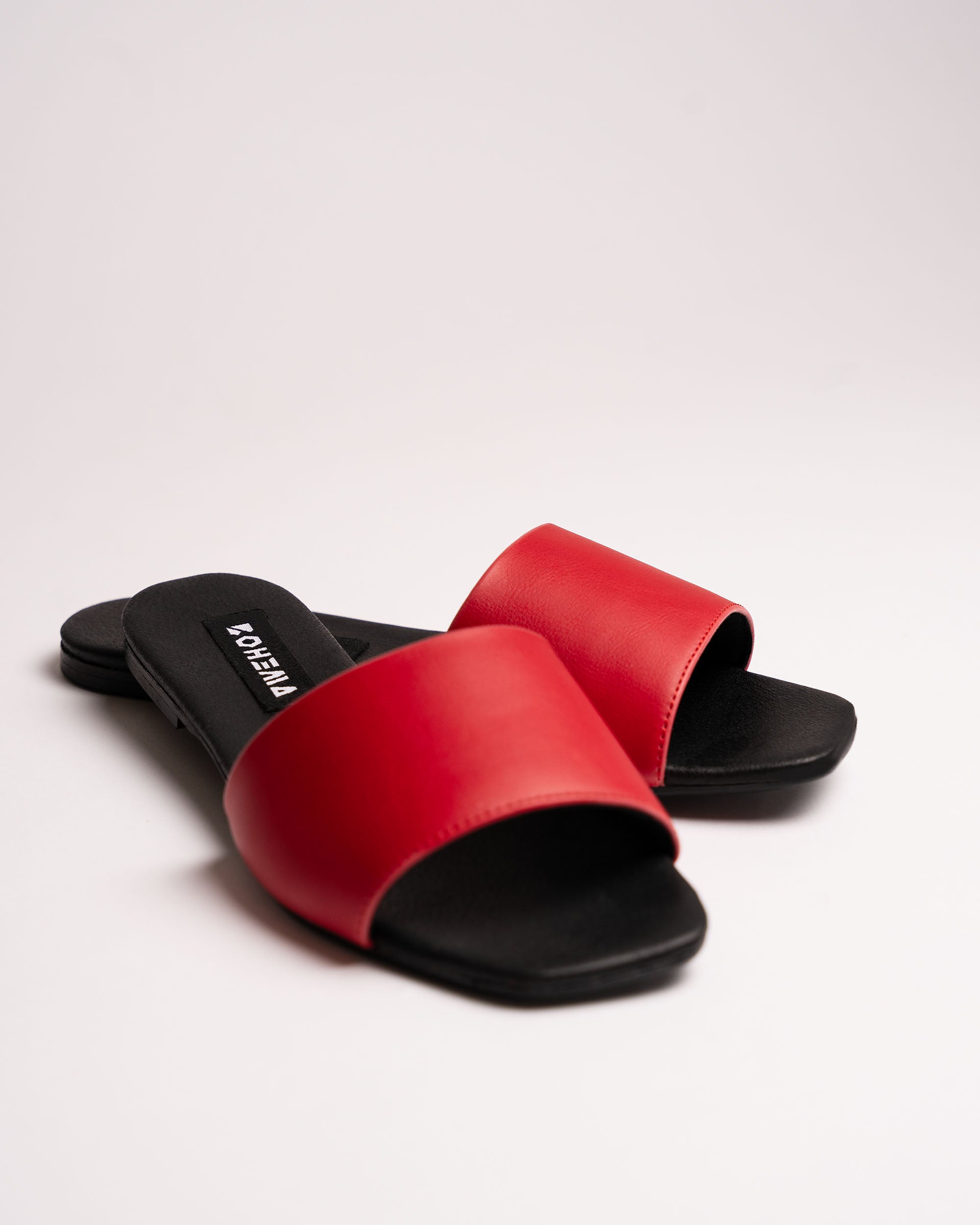 BOHEMA womens vegan Slides Mellow Red