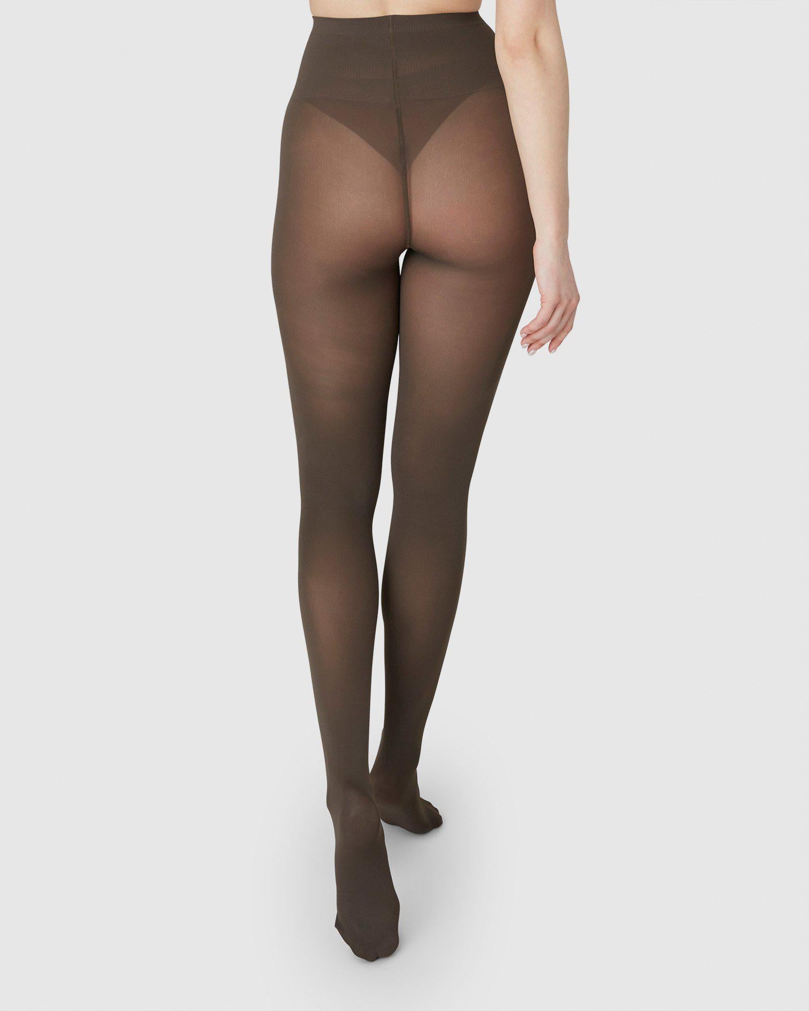 Swedish Stockings womens vegan Tights Olivia Premium Mole Brown