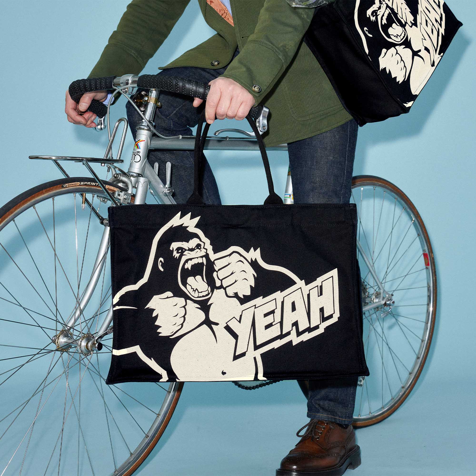 SIEGER by Souleway Tote Bag Xl Sbs Marvelous Monkey Zwart