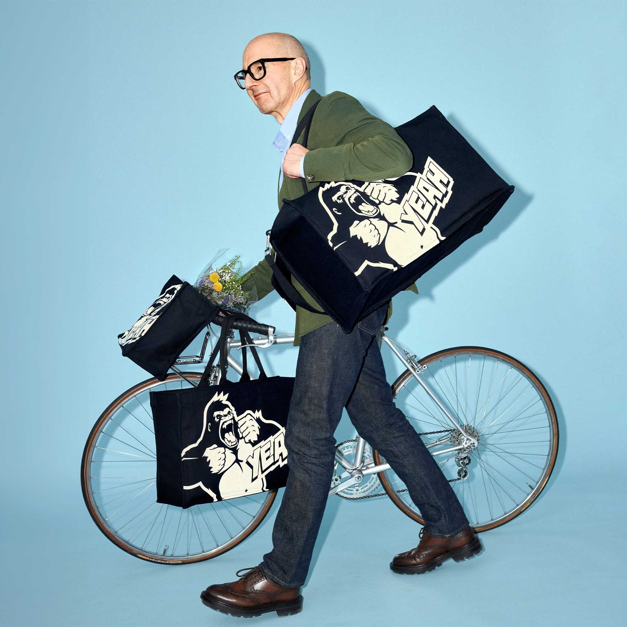 SIEGER by Souleway Tote Bag L Sbs Marvelous Monkey Zwart