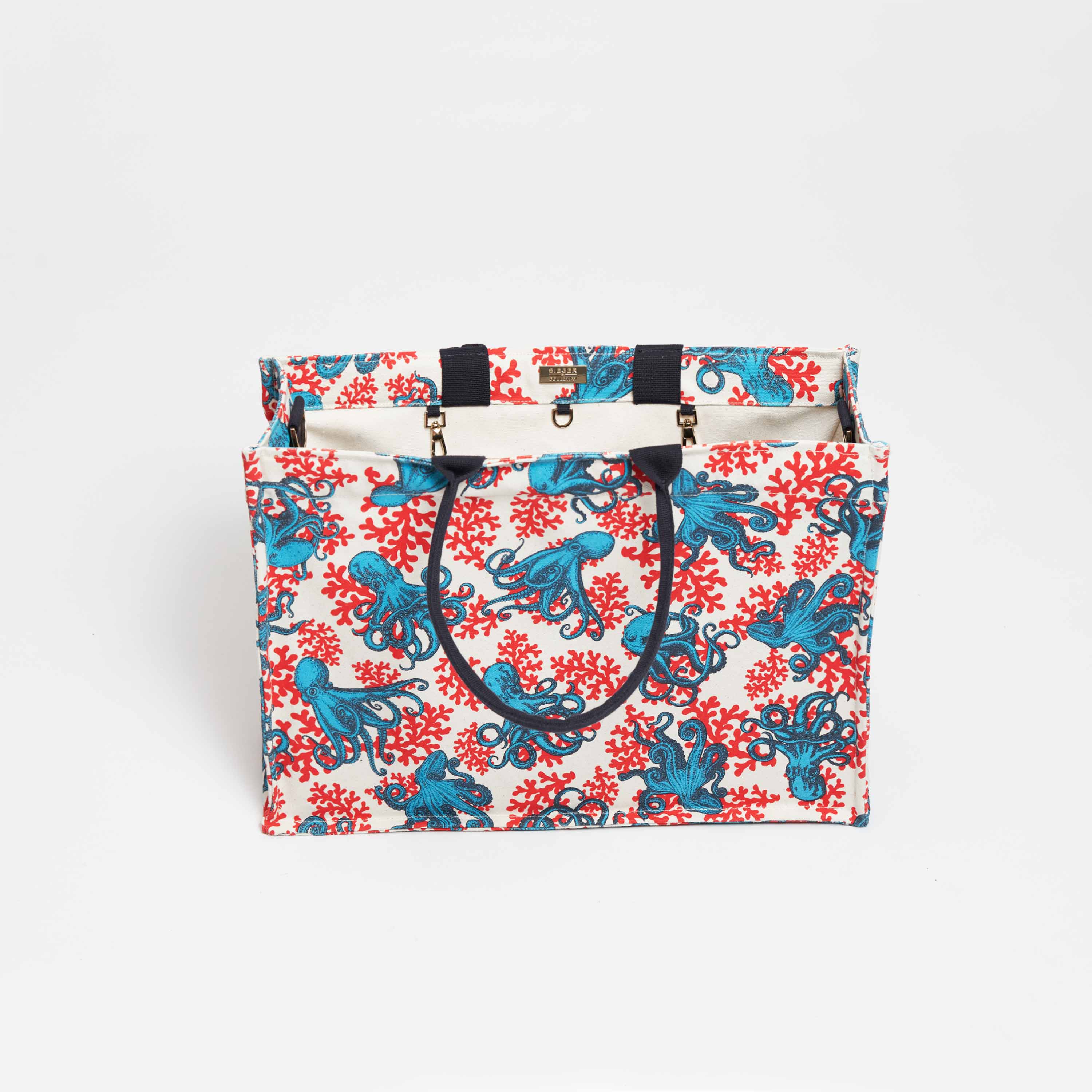 SIEGER by Souleway Tote Bag L Sbs De Octopussen Rood & Blauw