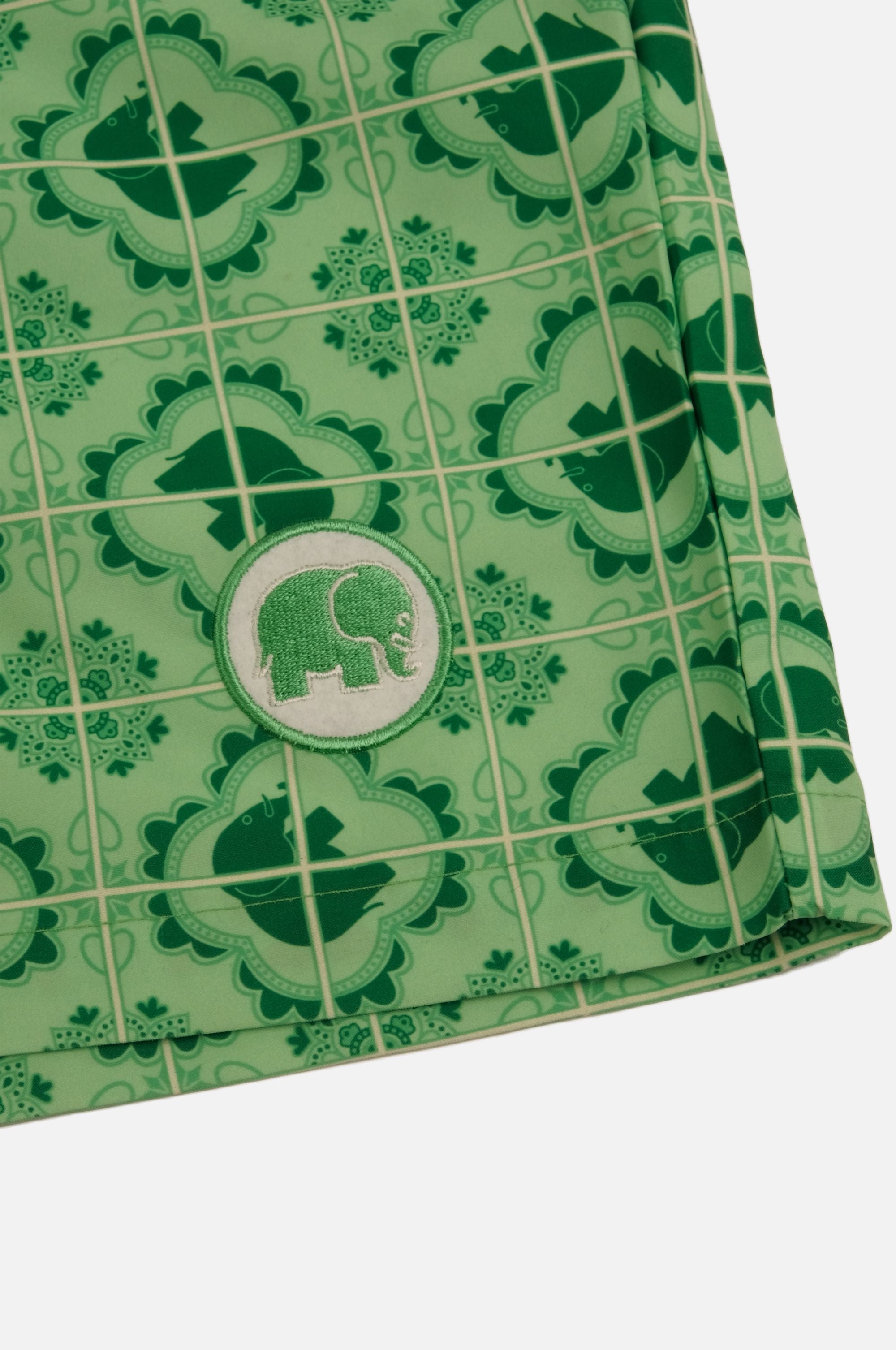 Trendsplant men vegan Swim Trunks Tiles Green