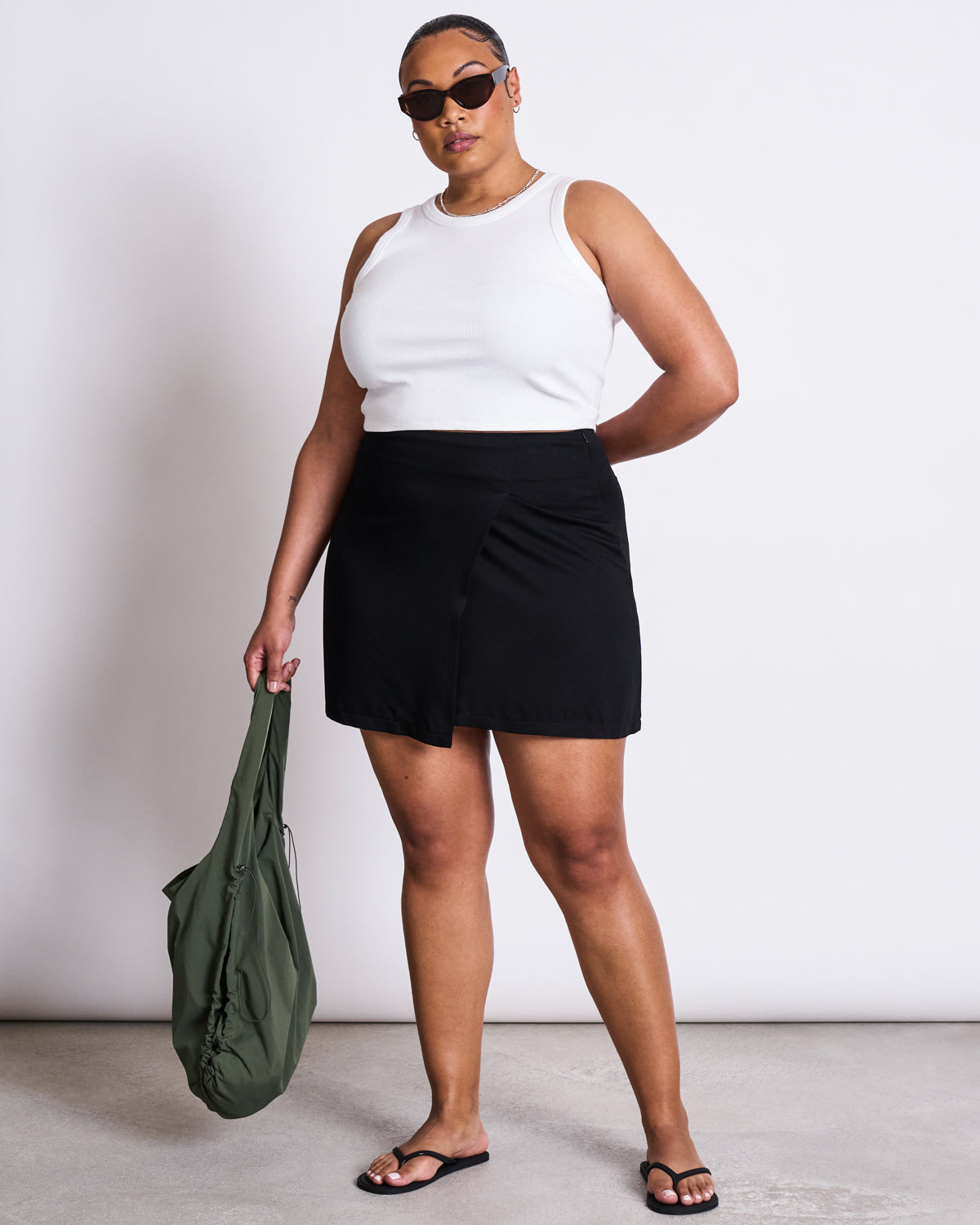 JAN 'N JUNE womens vegan Skirt Mini Filia Black
