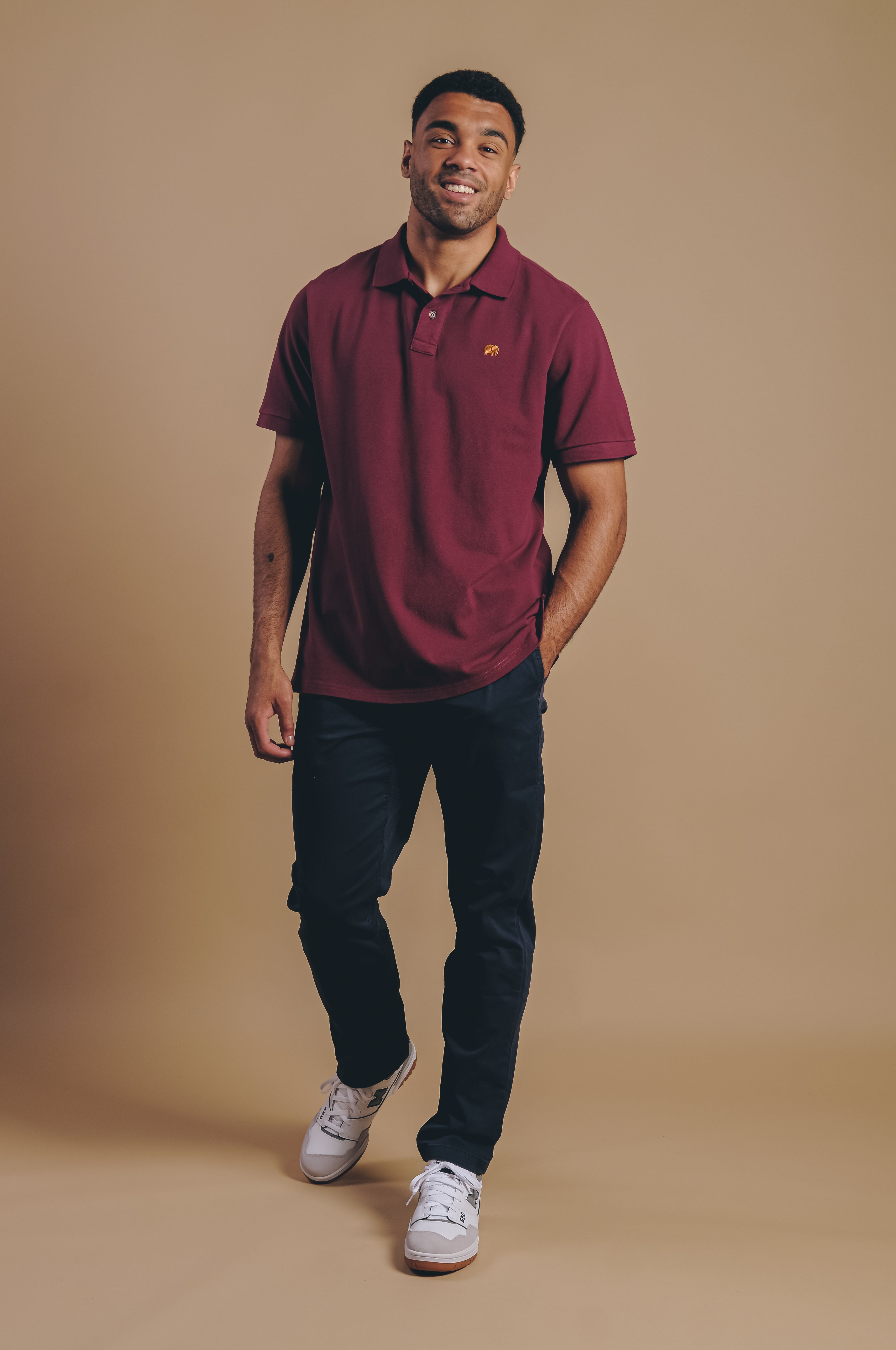 Image of Trendsplant mannen vegan Poloshirt Essential Bordeaux