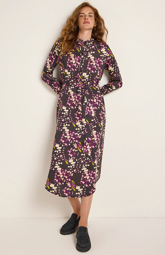Lanius womens vegan Midi Dress Print Purple & Dark Brown