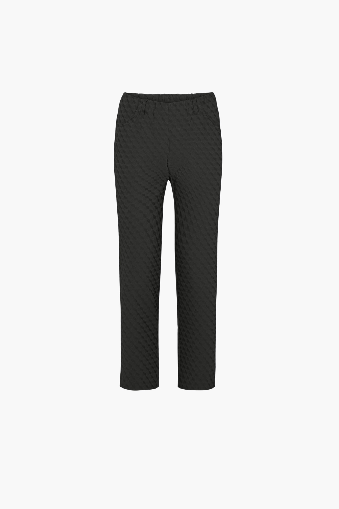 LAURIE Damen vegan Hose Kelly Regular Short Länge Schwarz Jacquard