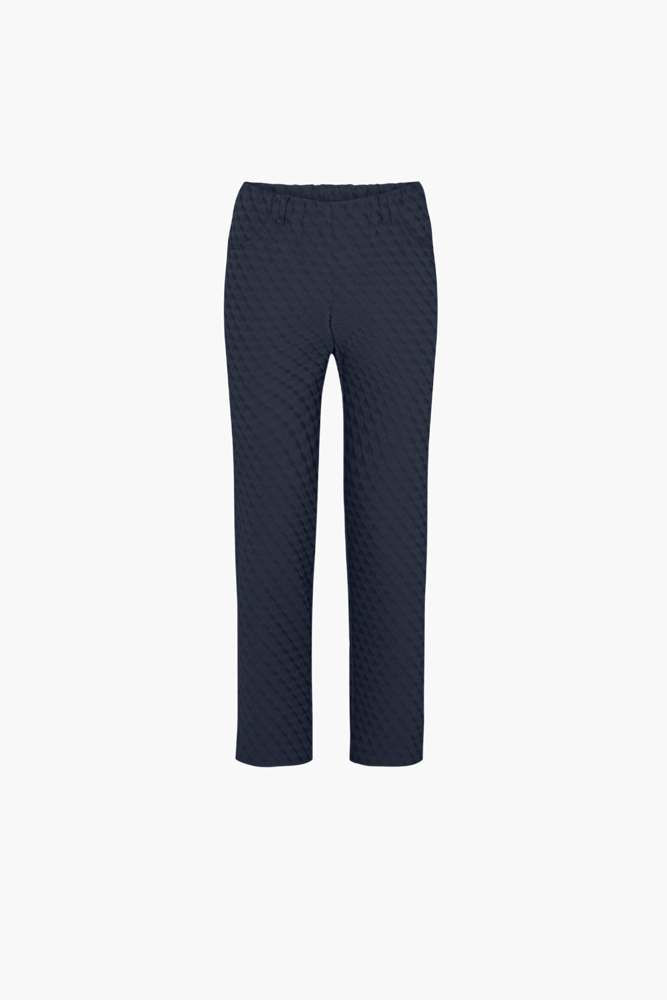 LAURIE Damen vegan Hose Kelly Regular Short Länge Navy Jacquard