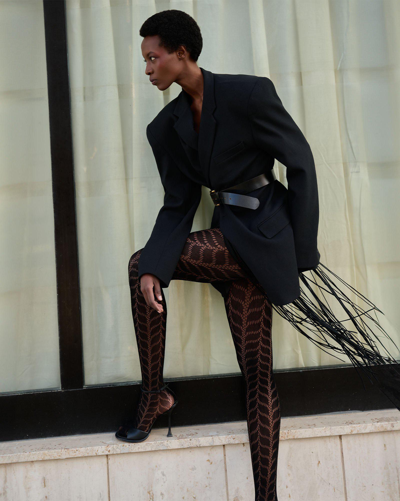 Swedish Stockings womens vegan Tights Meja Net Black