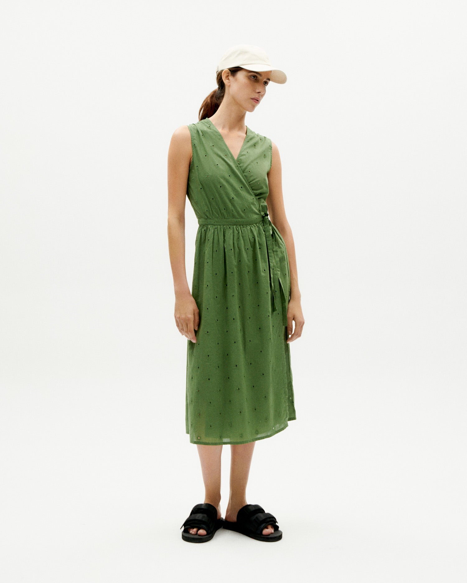 Thinking MU Dress Poppy Cactus Green