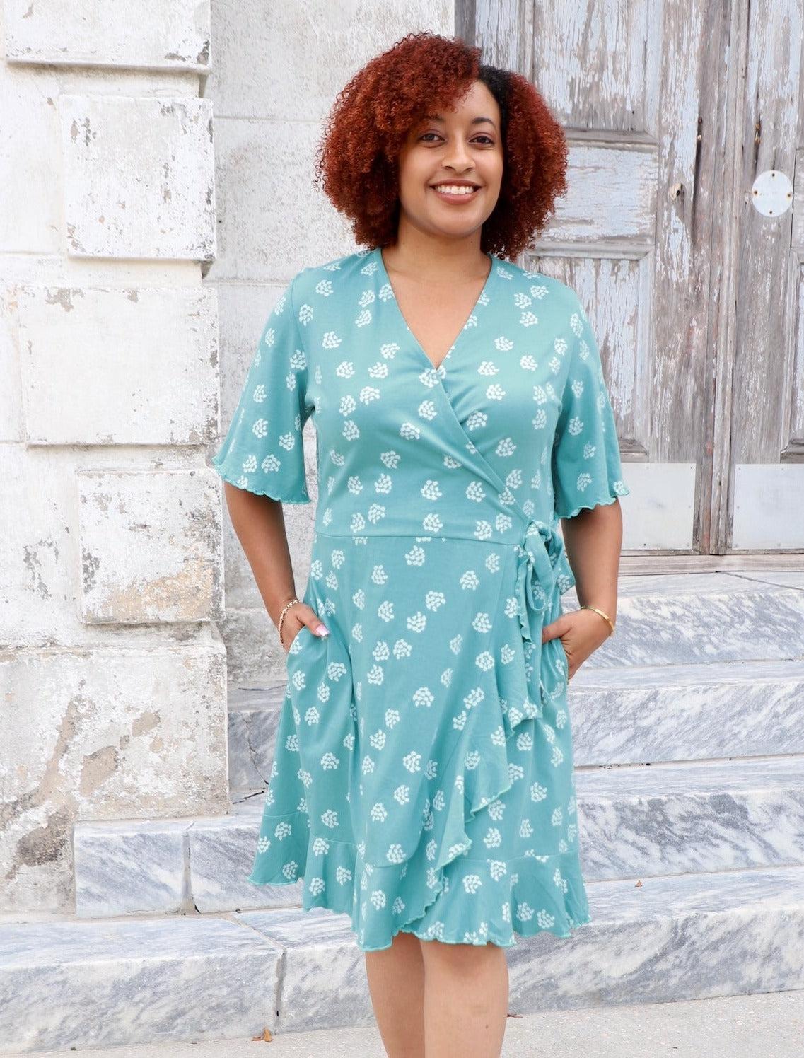 Passion Lilie Wrap Dress Hydrangea Light Blue