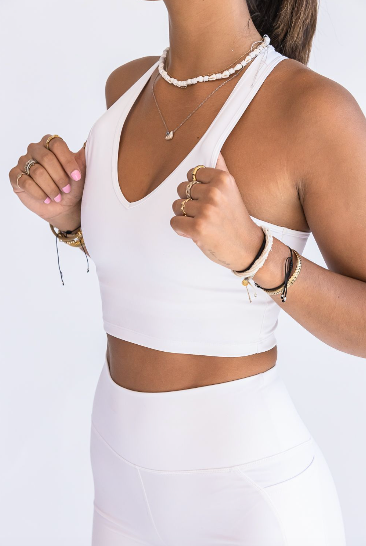 SEAAV dames vegan Sportbeha V Neck Wit, foto 2