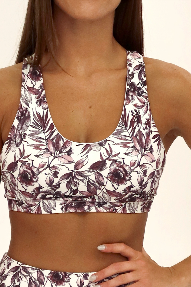 SEAAV womens vegan Bra Contrast Sports Mulberry Purple
