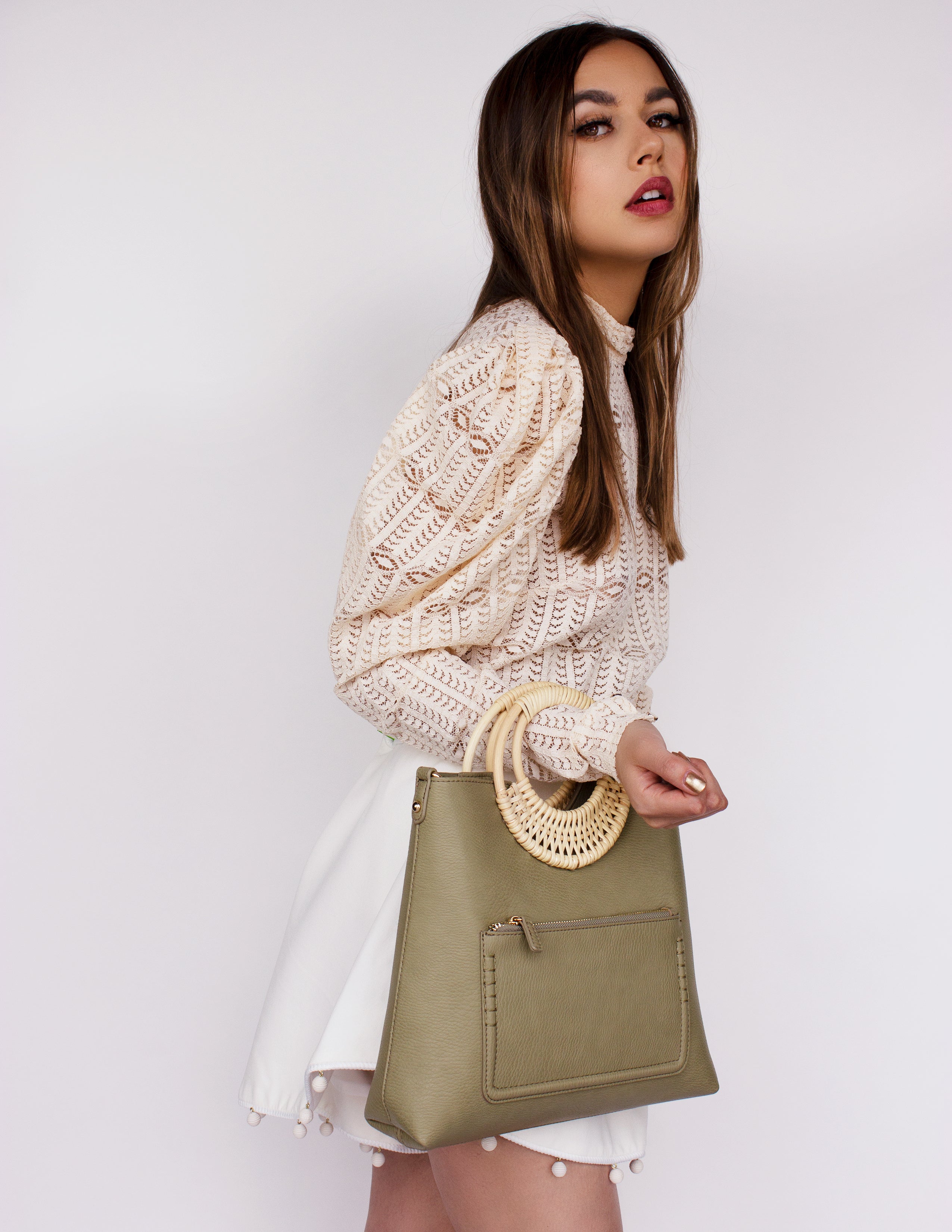 Blue District Tas Jiffy 2 In 1 Vegan Leer Pistache Groen