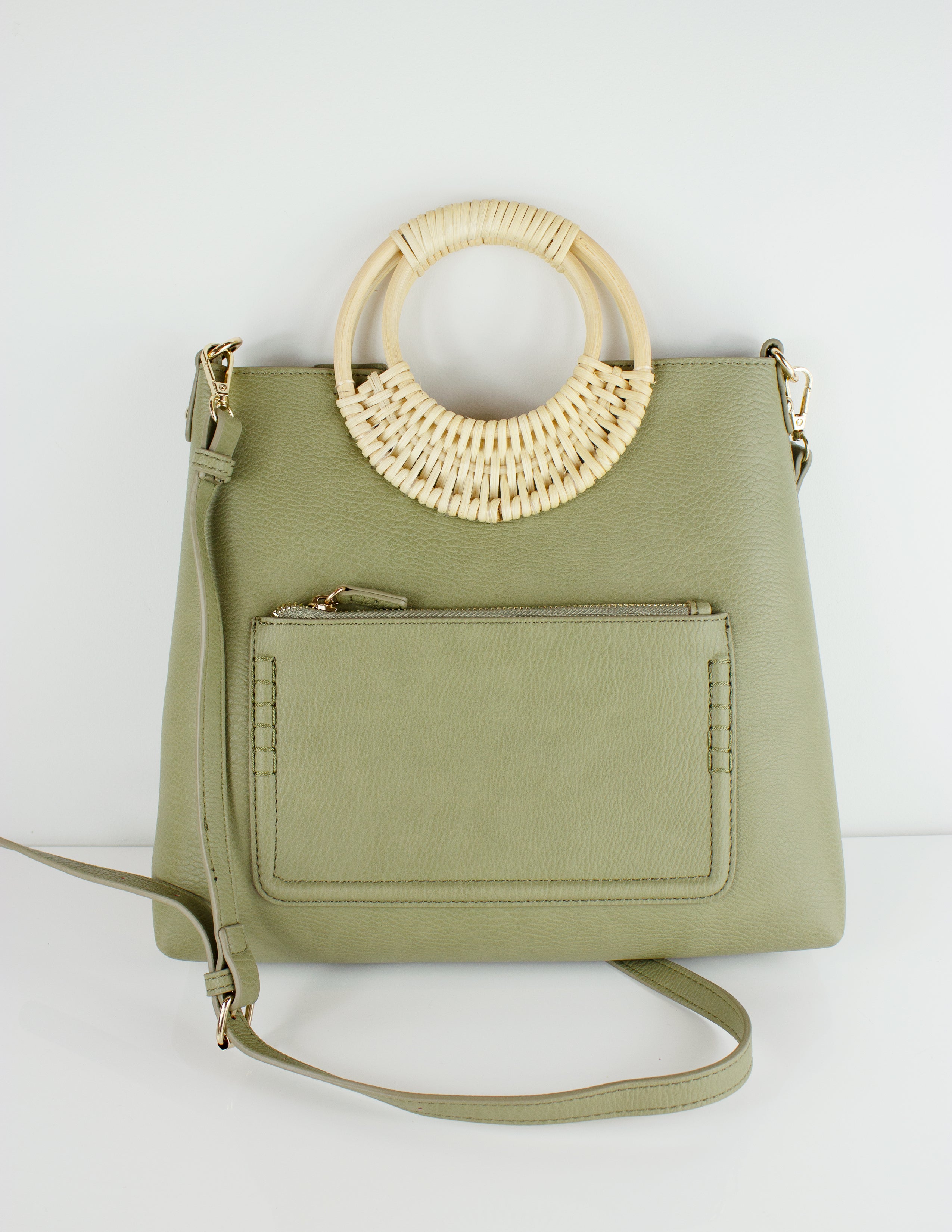 Blue District Tas Jiffy 2 In 1 Vegan Leer Pistache Groen