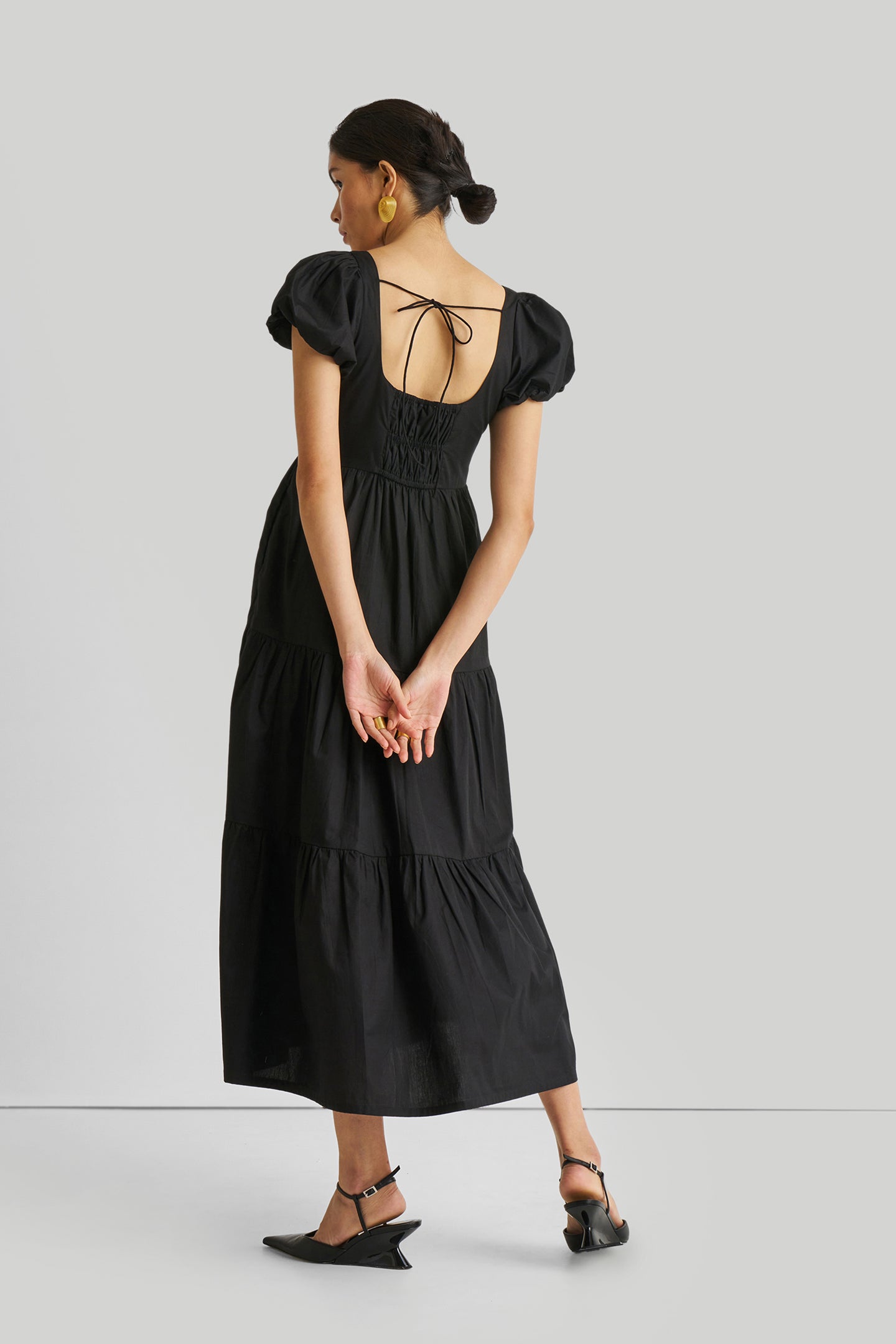 blue dress for baby girl Louisa Long Sleeve Slinky Maxi Dress - Black main image 0