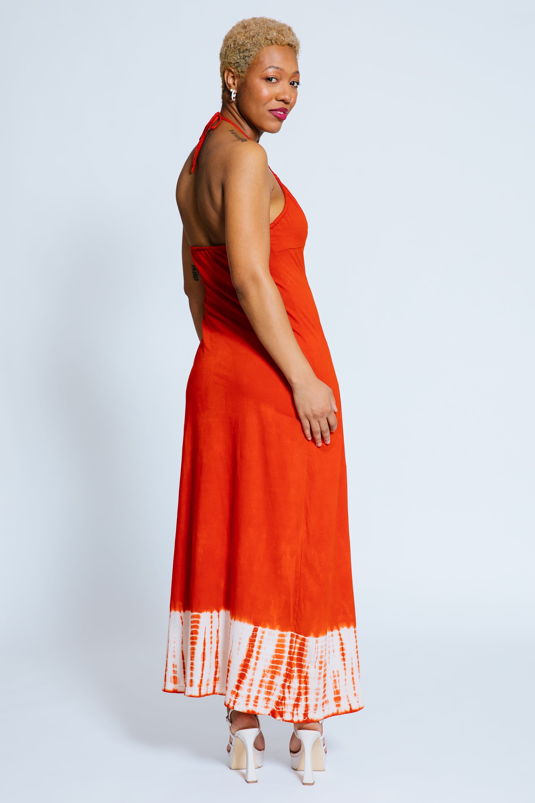 KINDOM Dress Laura Halter Orange