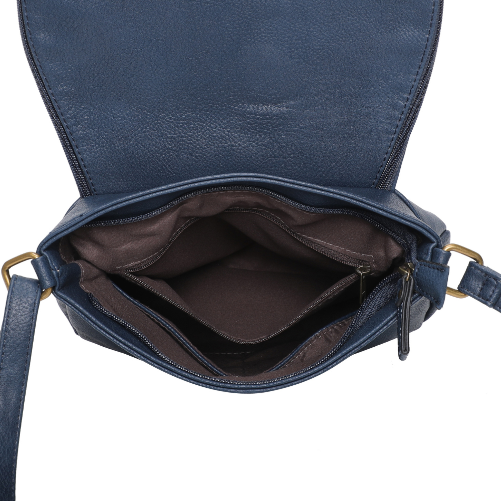 Arsayo Tas The Messenger Vegan Eco-Leer Marineblauw