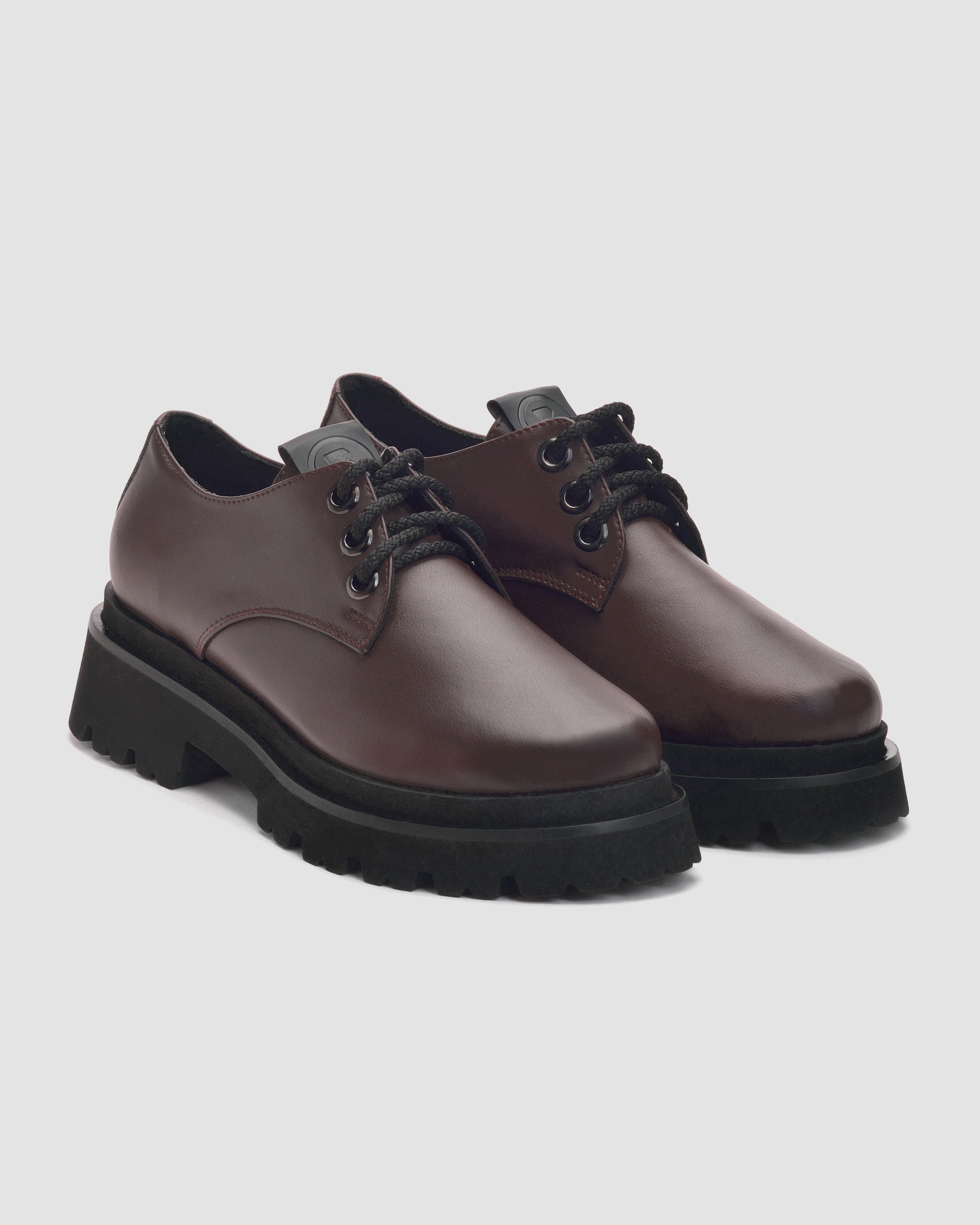 BOHEMA womens vegan Chunky Derbs No.2 Chocolate Dark Brown