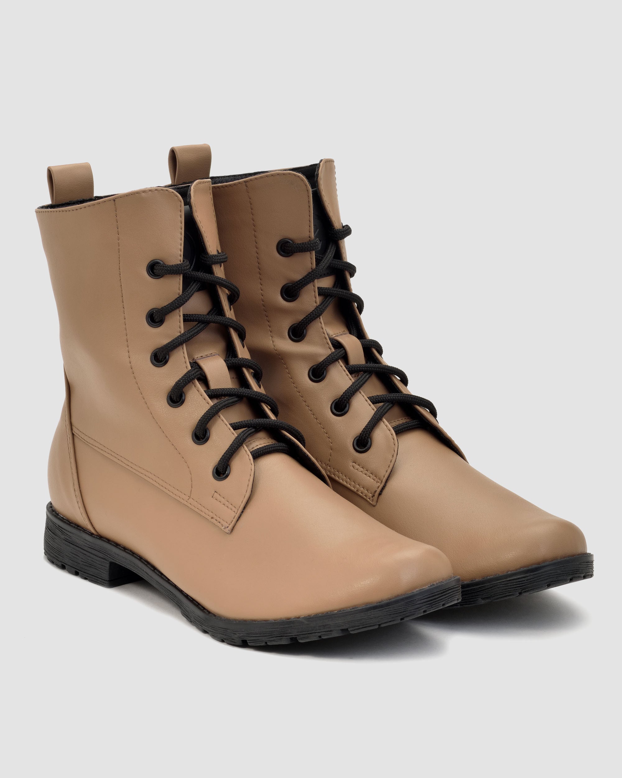 BOHEMA womens vegan Boots Workers No. 2 Carmel Beige