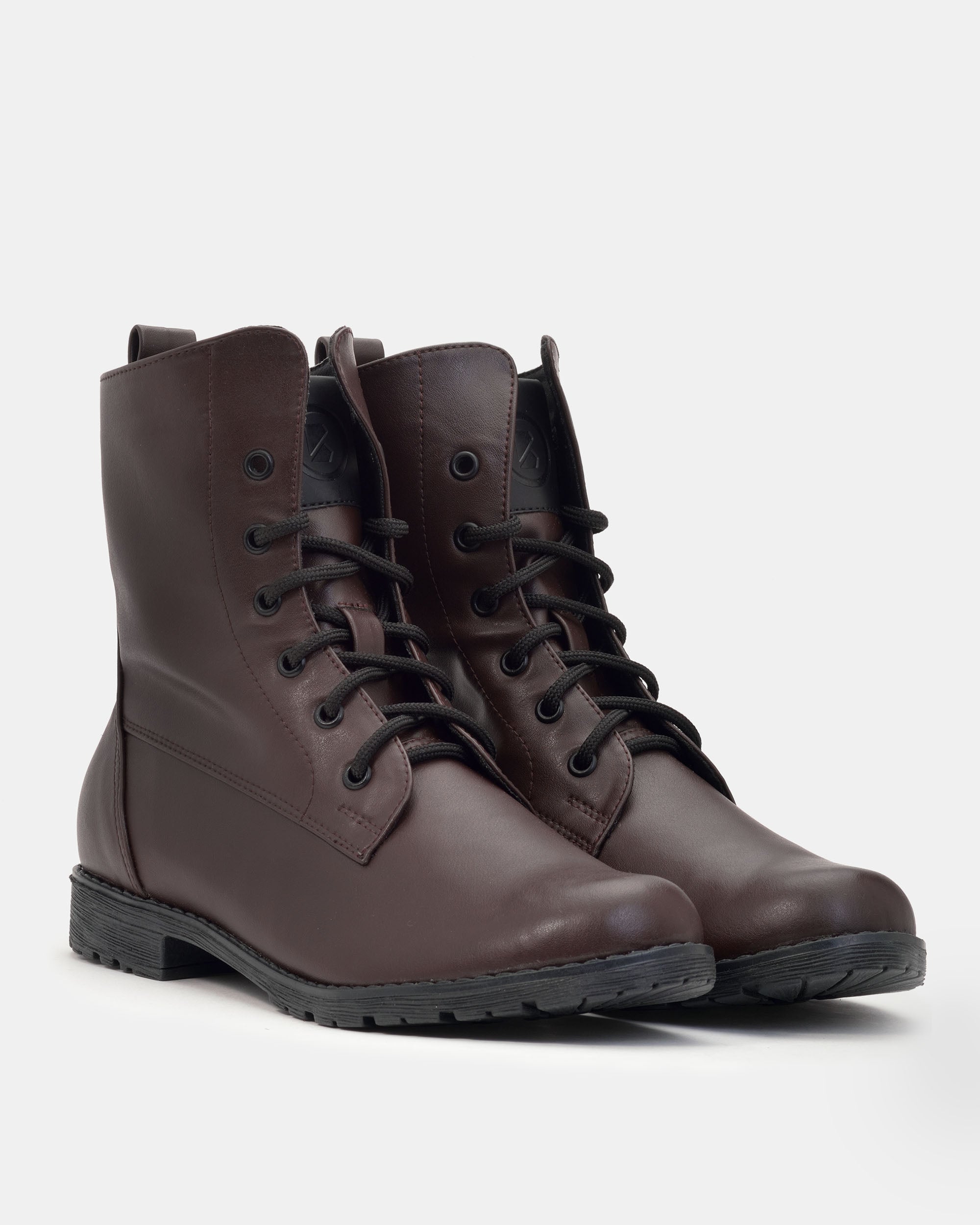 BOHEMA womens vegan Boots Workers No. 2 Chocolate Dark Brown