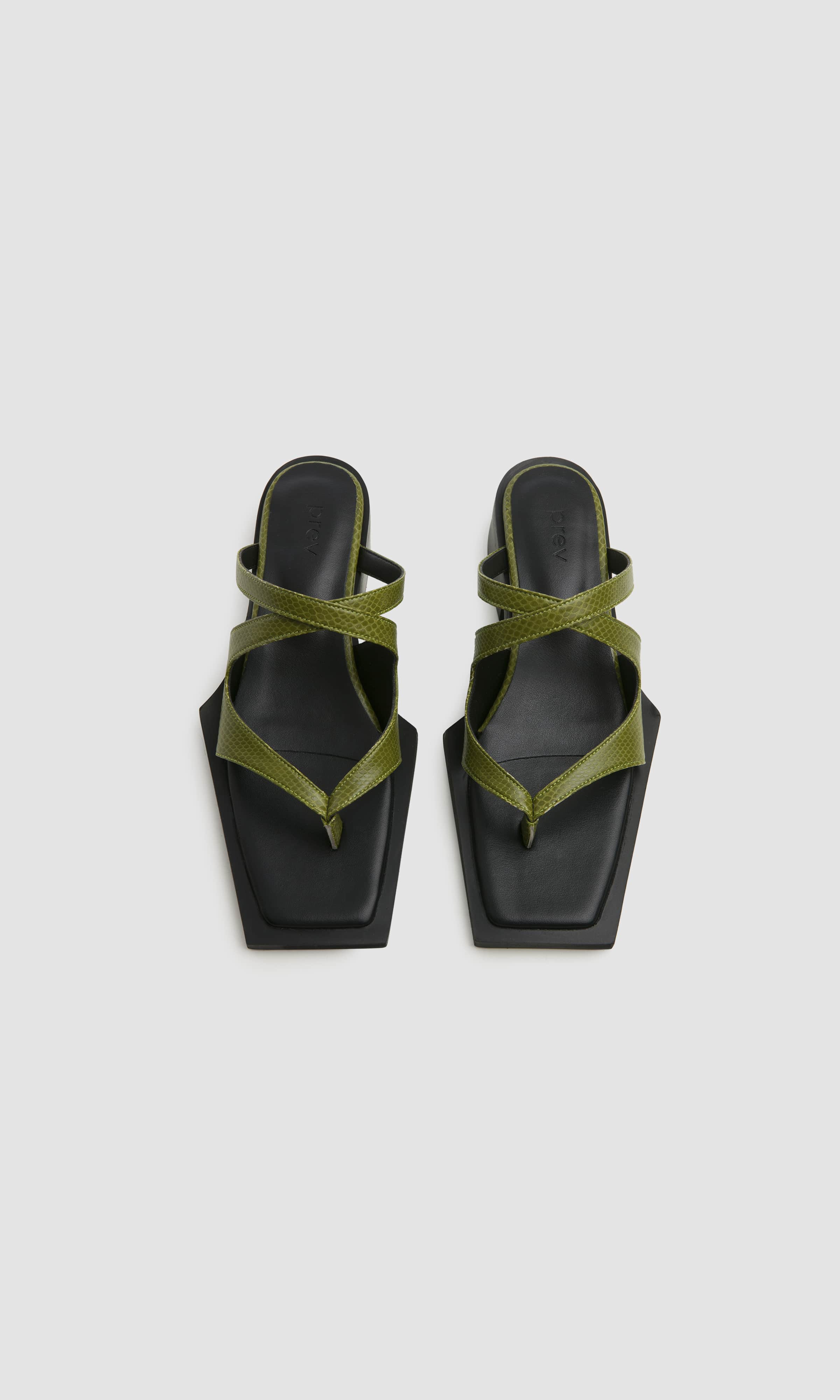Prev womens vegan Sandals Karel Mule Rosemary Olive Green